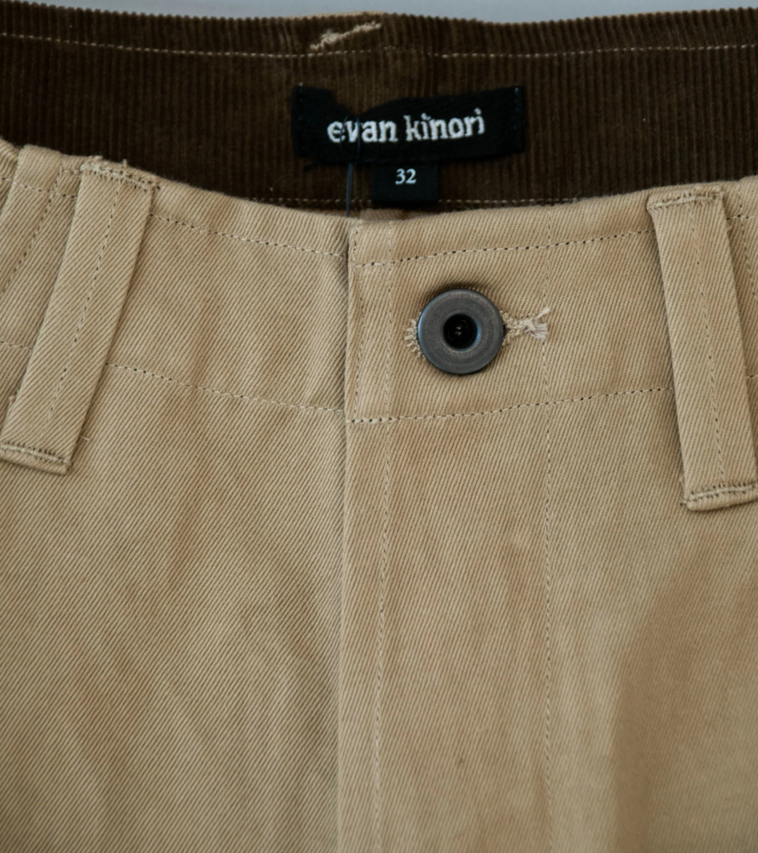 Evan Kinori 'Four Pocket Pant' (Khaki Natural Gallnut Dye Cotton Washi Twill) - Image 4