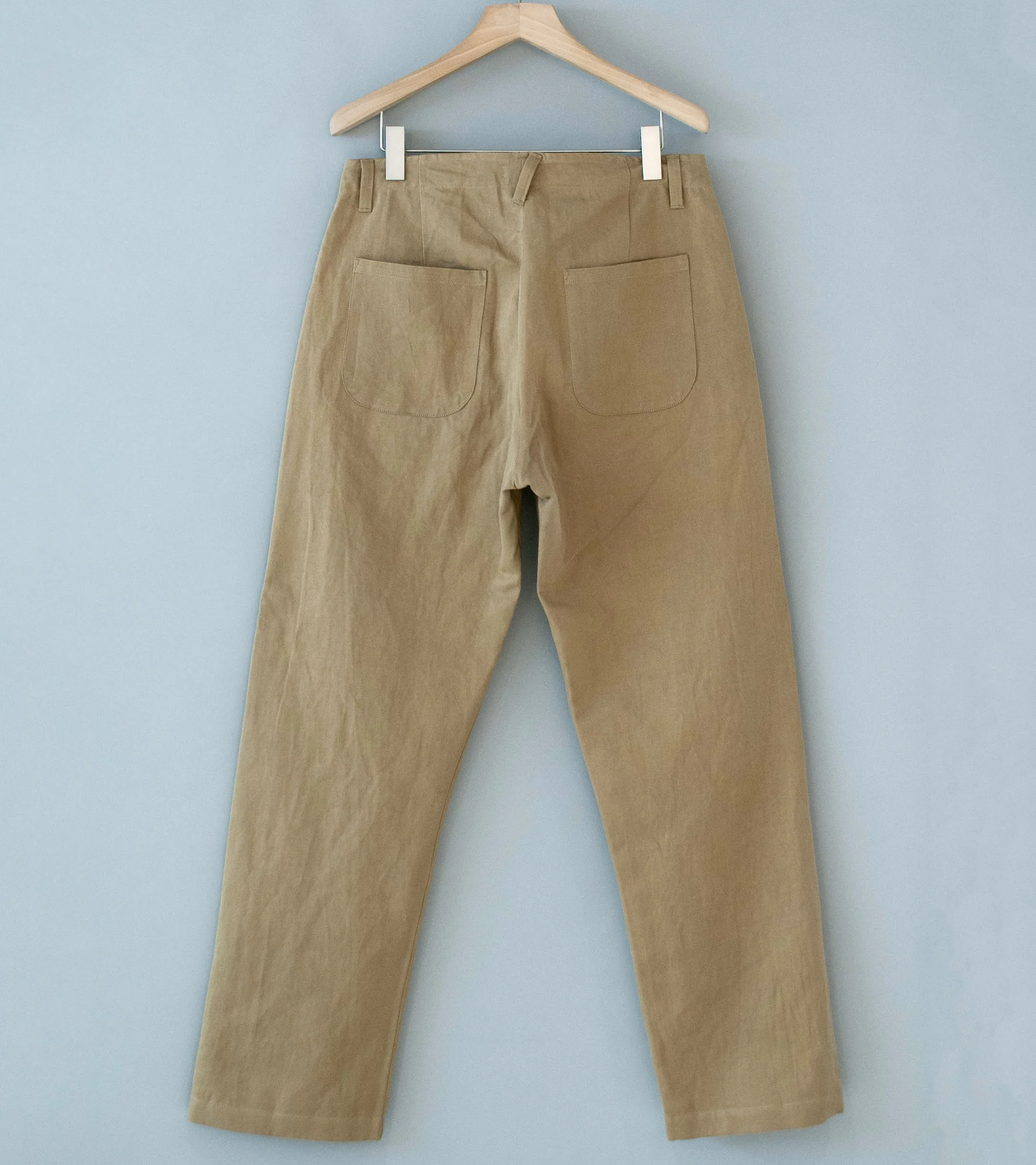 Evan Kinori 'Four Pocket Pant' (Khaki Natural Gallnut Dye Cotton Washi Twill) - Image 5