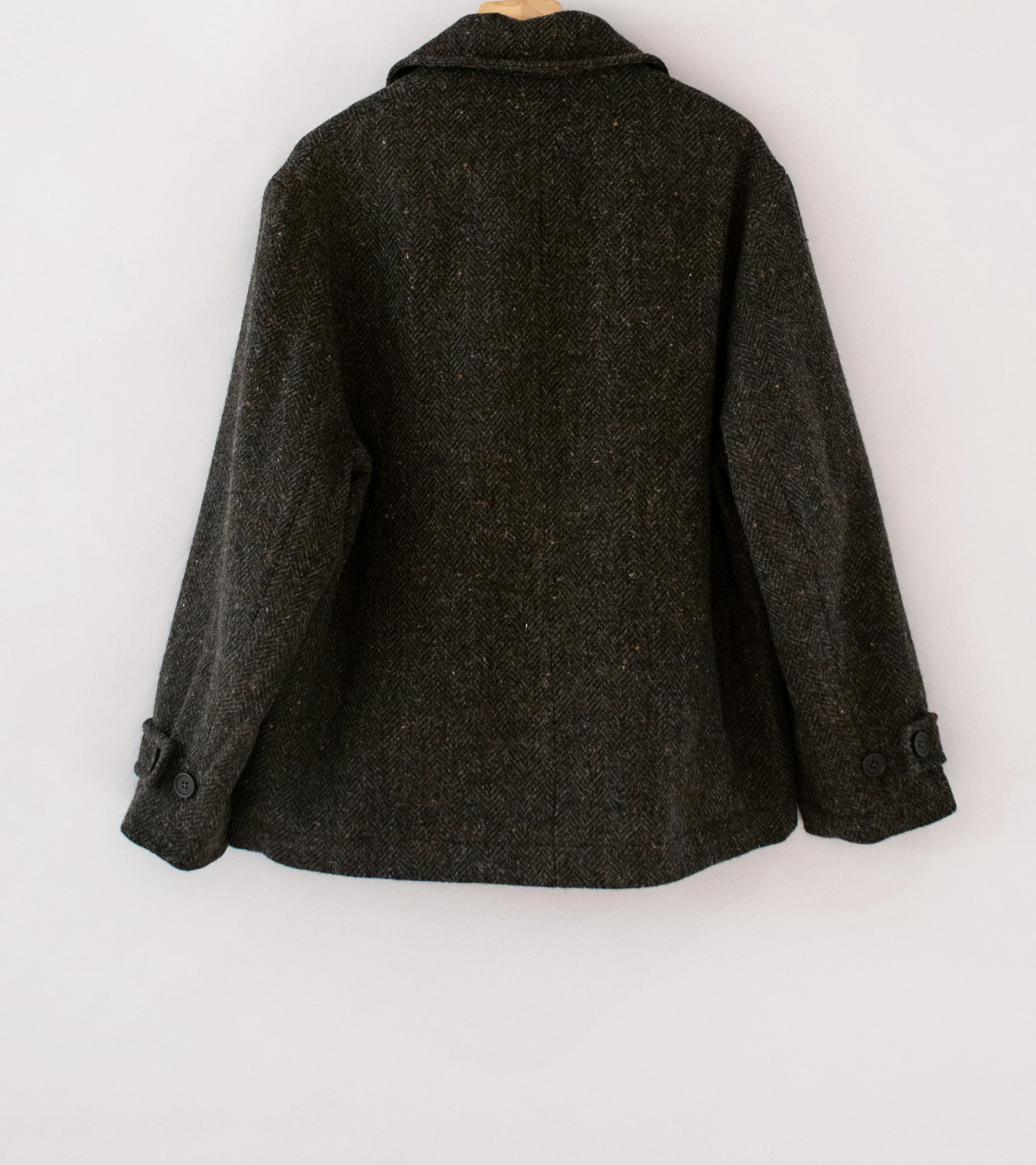 Evan Kinori 'Peacoat' (Brown Charcoal Wool Herringbone) - Image 10