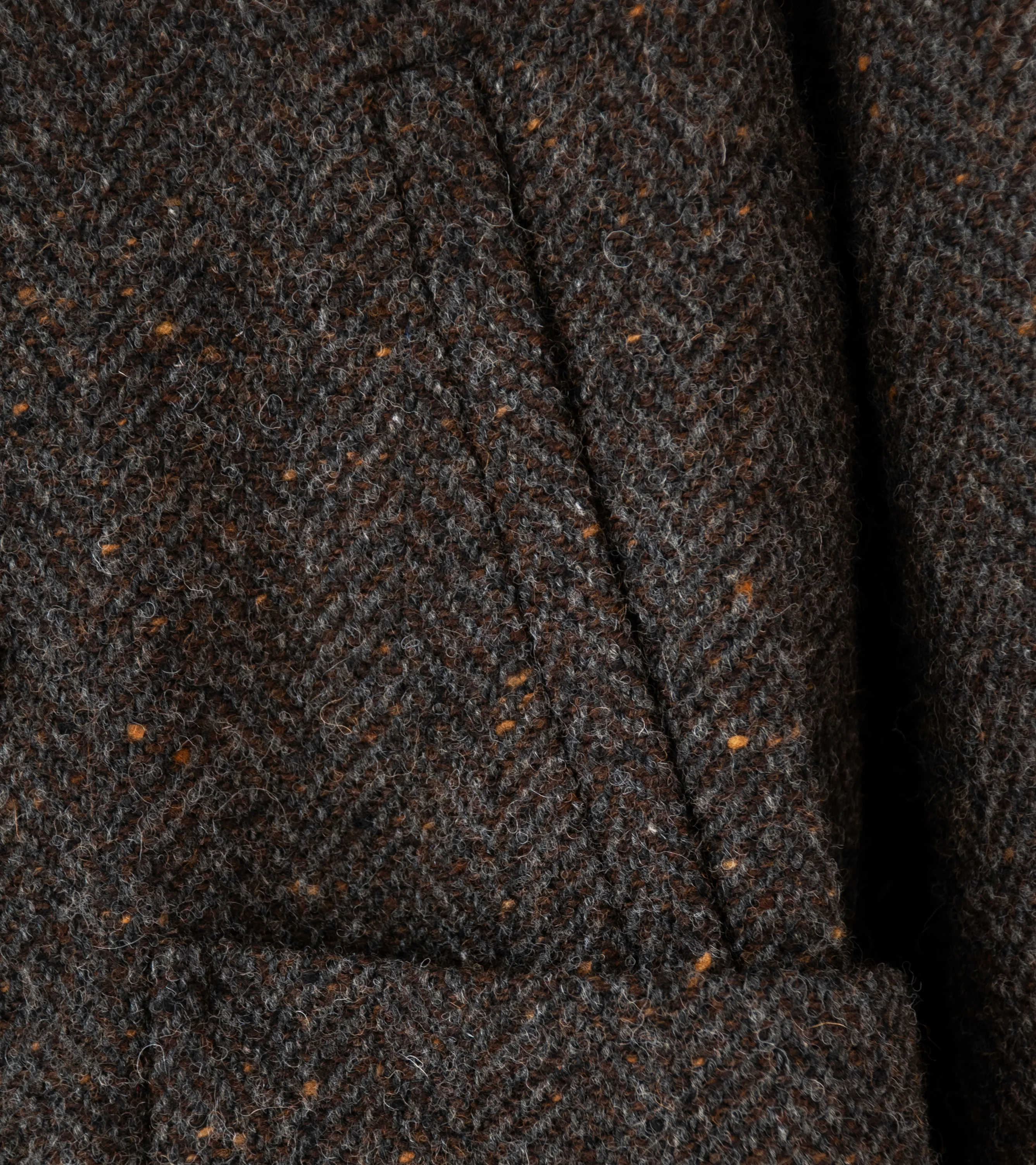 Evan Kinori 'Peacoat' (Brown Charcoal Wool Herringbone) - Image 5