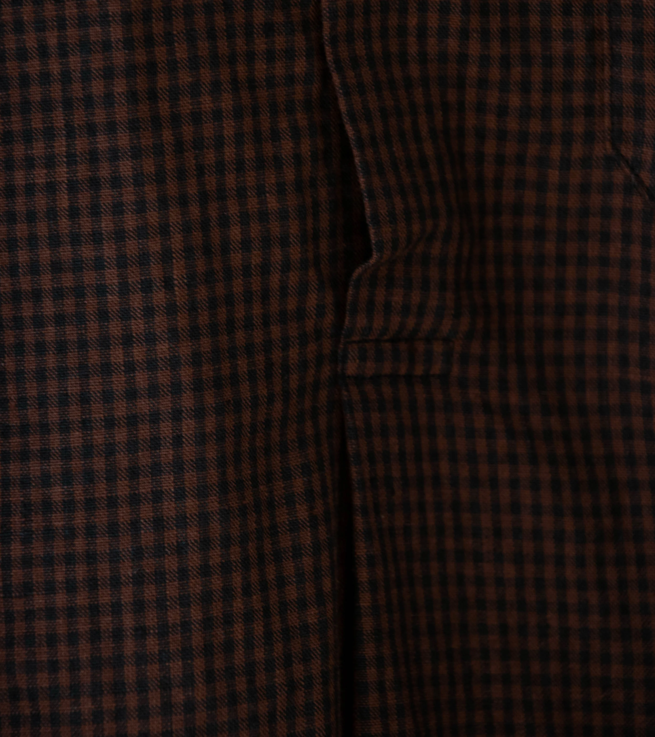 Evan Kinori 'Popover Shirt' (Brown Black Logwood Overdyed Linen Check) - Image 4