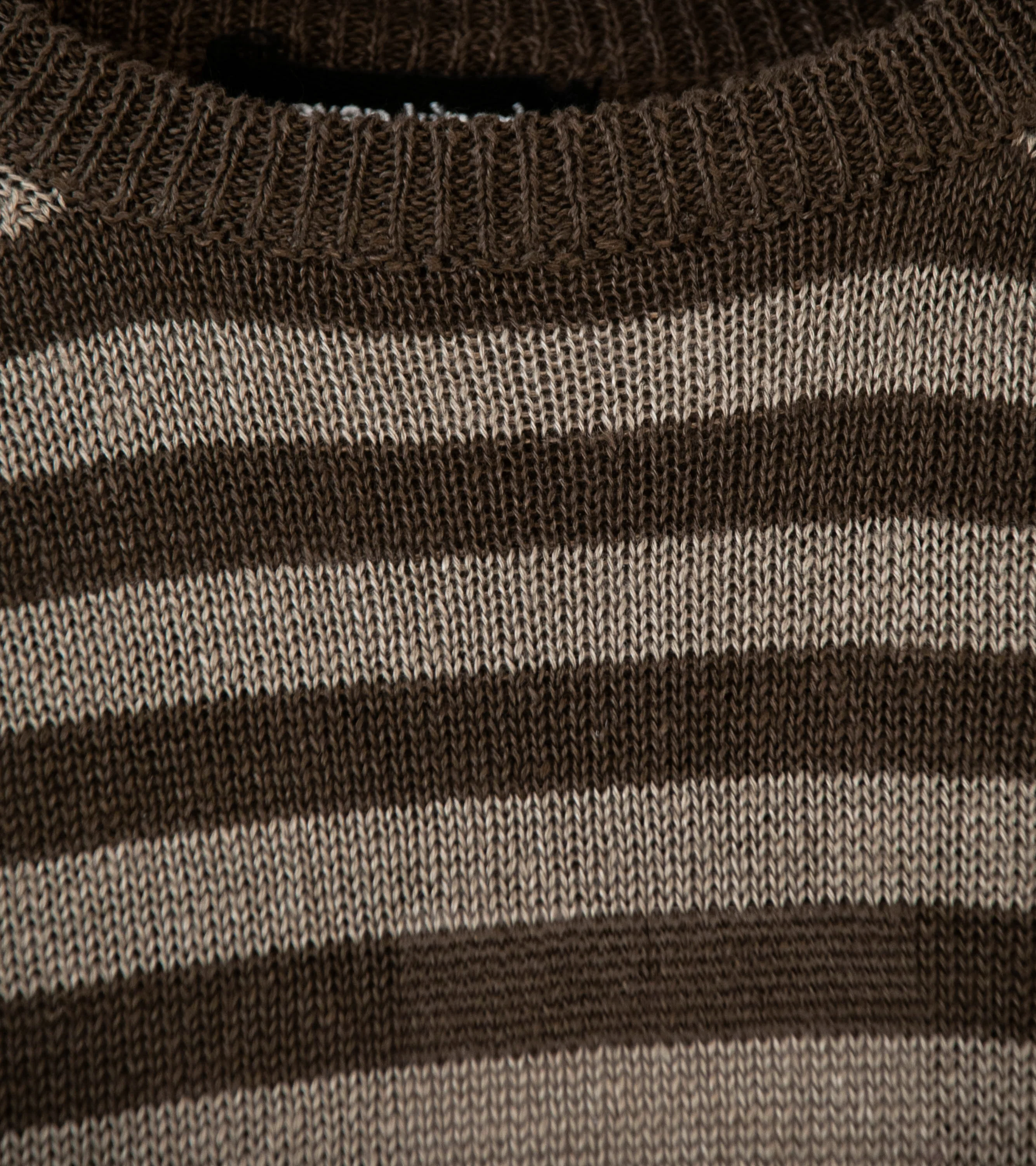 Evan Kinori 'Thin Stripe Sweater' (Brown Taupe Linen) - Image 6