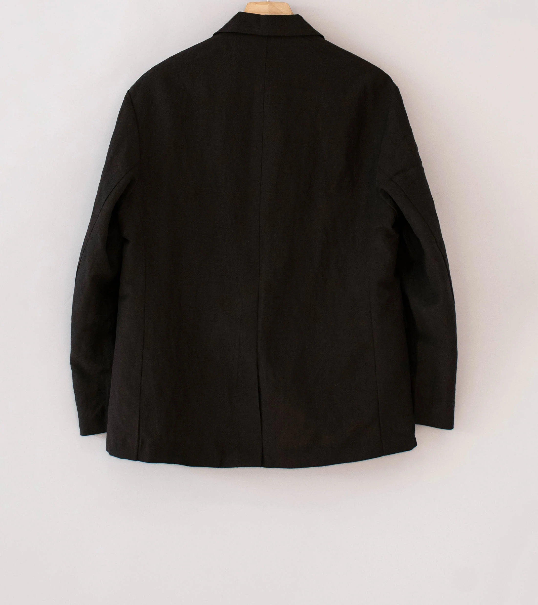 Evan Kinori 'Three Button Jacket' (Dark Brown Wool Linen Canvas) - Image 7