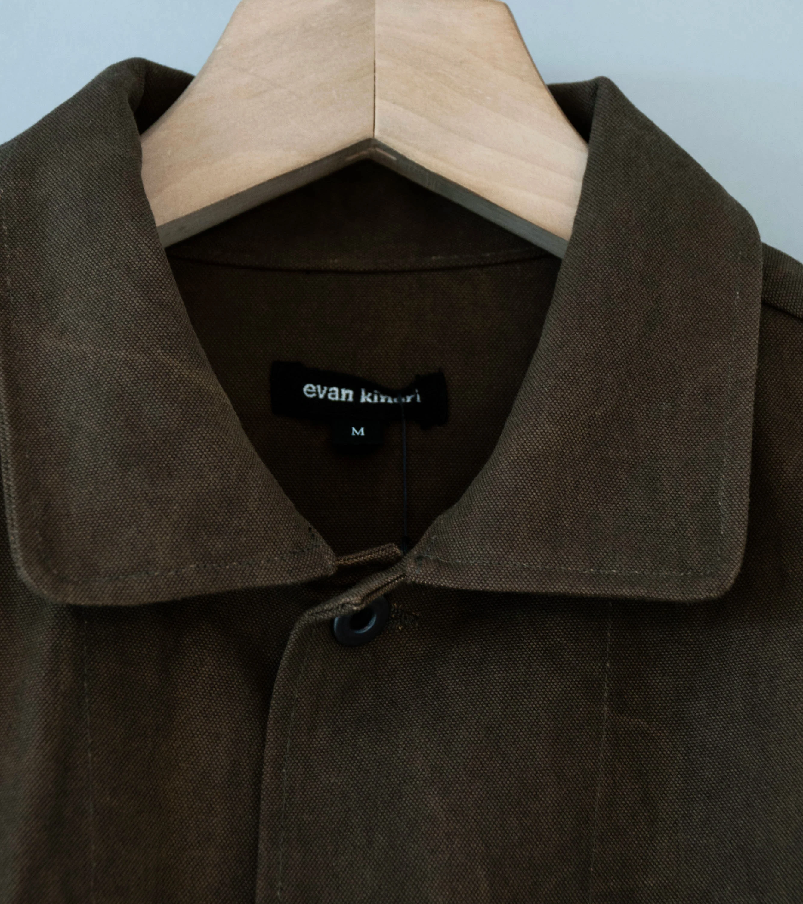 Evan Kinori 'Three Pocket Jacket' (Dark Olive Sumi Ink Dye Cotton Washi Canvas) - Image 6