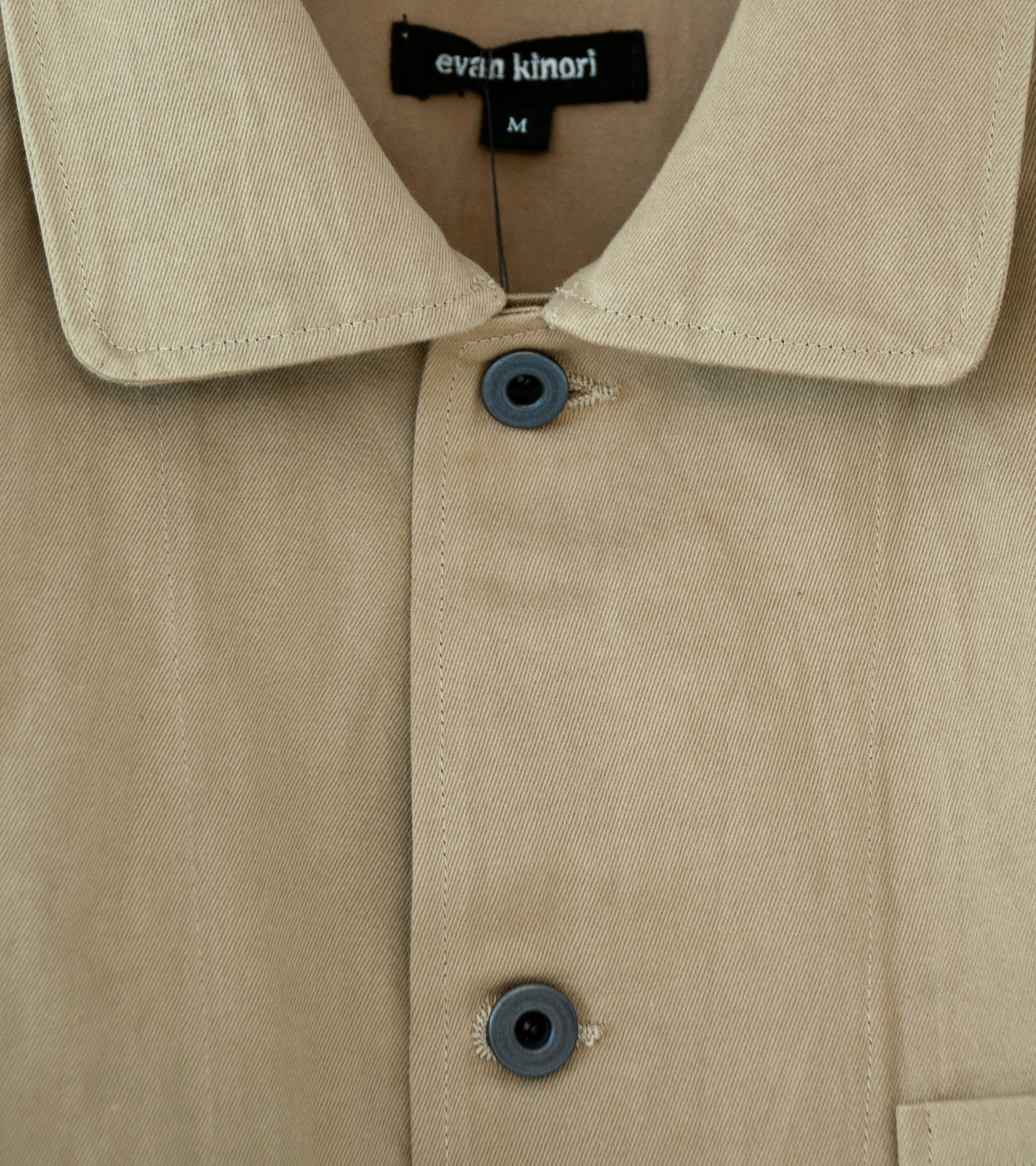 Evan Kinori 'Three Pocket Jacket' (Khaki Natural Gallnut Dye Cotton Washi Twill) - Image 6