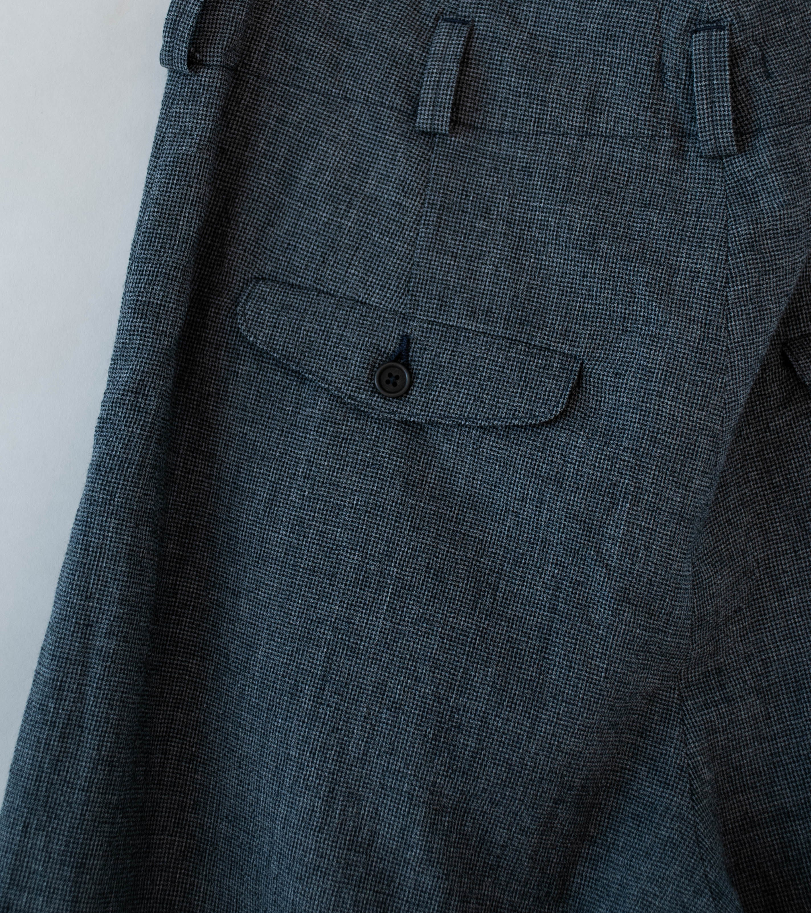 Evan Kinori 'Two Pleat Pant' (Charcoal Black Wool Puppytooth) - Image 6