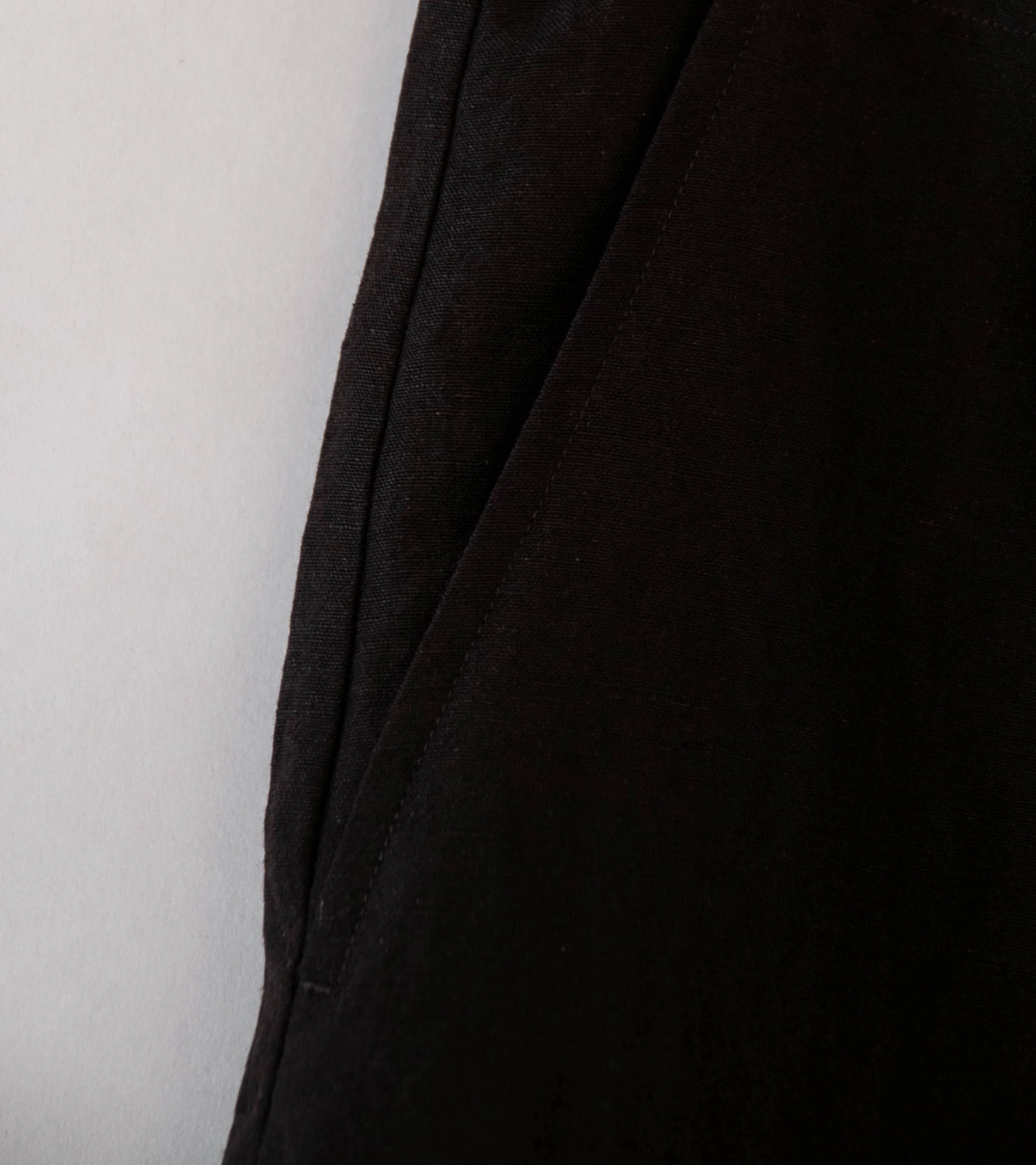 Evan Kinori 'Two Pleat Pant' (Dark Brown Wool Linen Canvas) - Image 3
