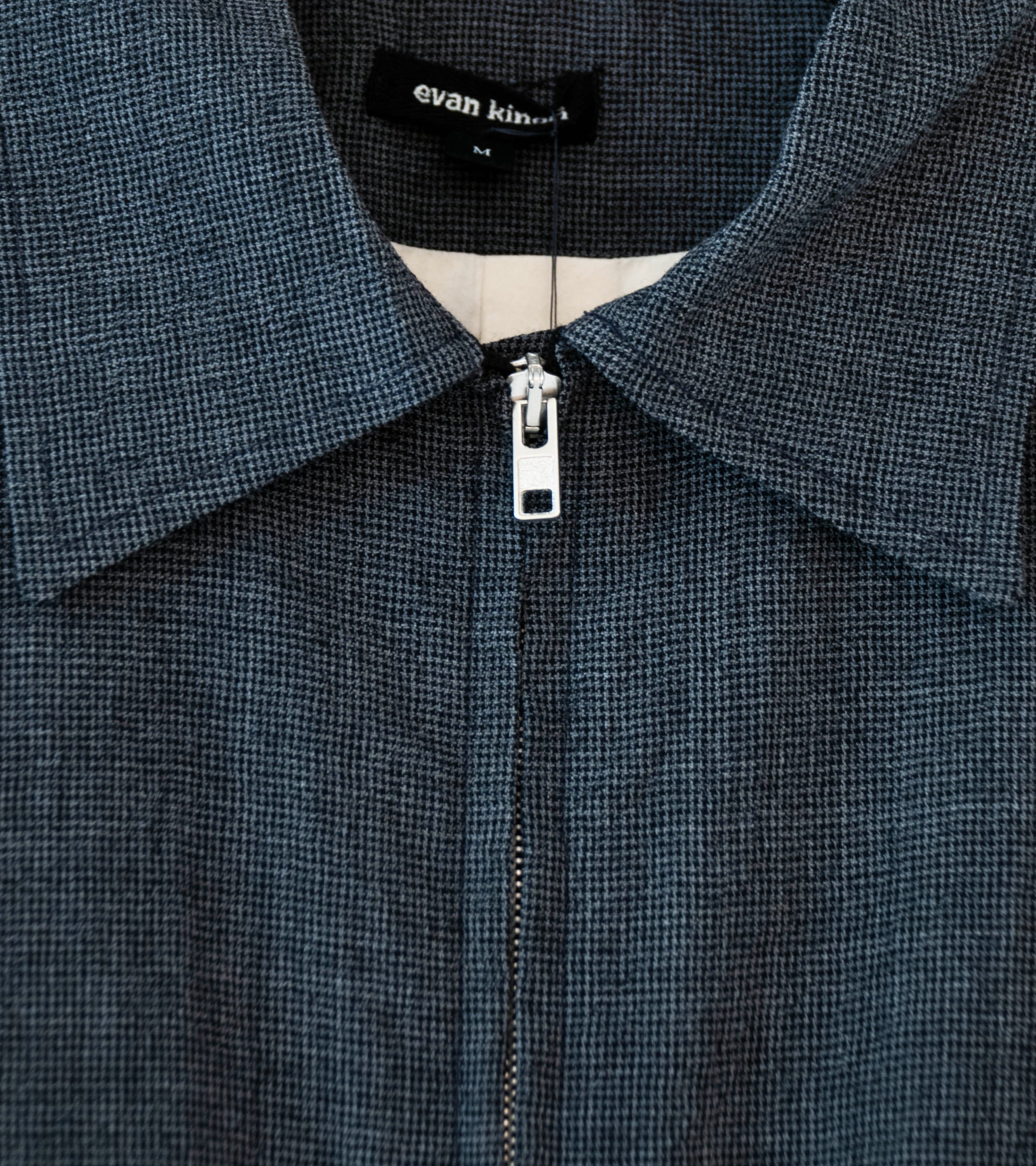 Evan Kinori 'Zip Jacket Two' (Charcoal Black Wool Puppytooth) - Image 6