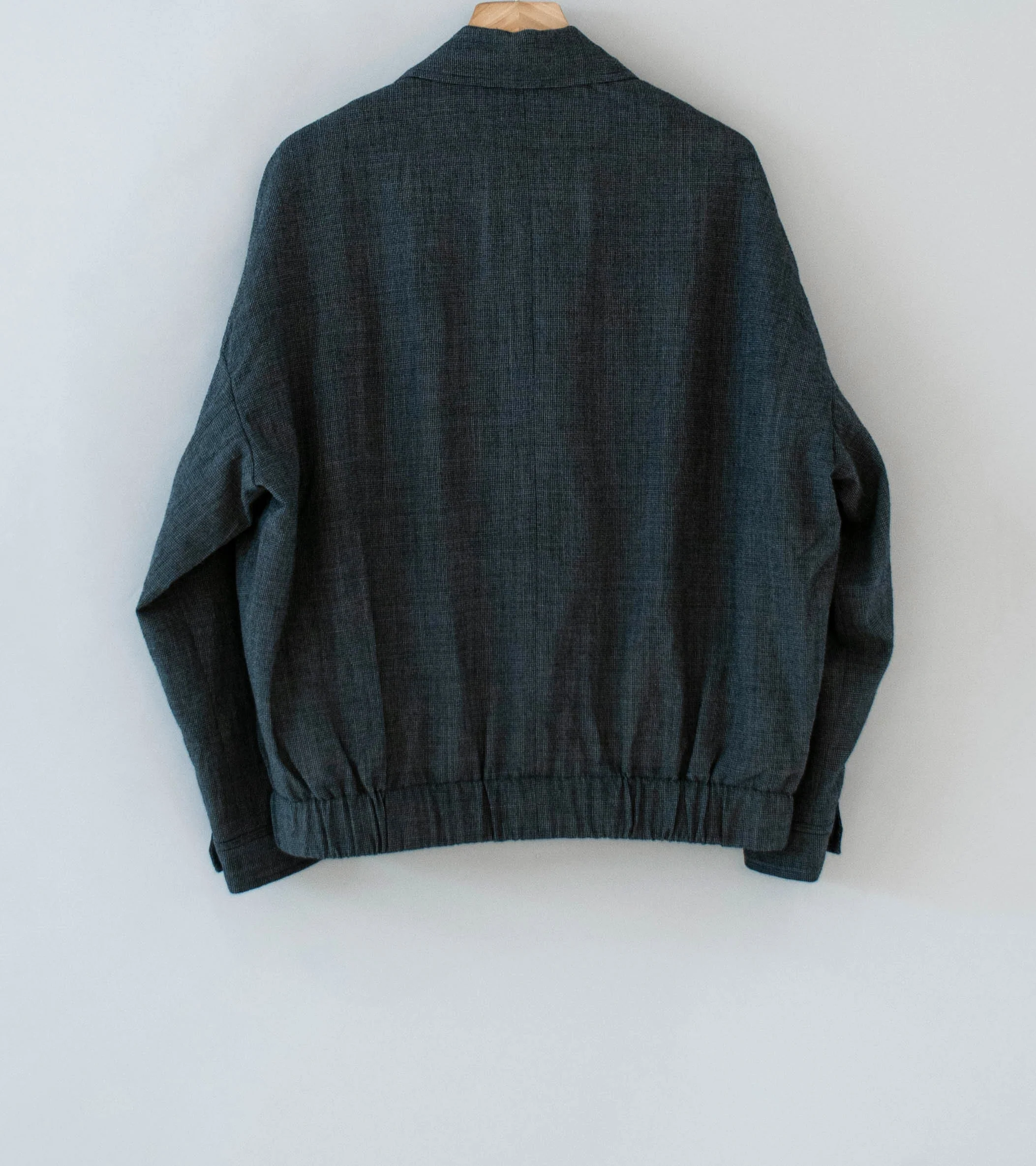 Evan Kinori 'Zip Jacket Two' (Charcoal Black Wool Puppytooth) - Image 8