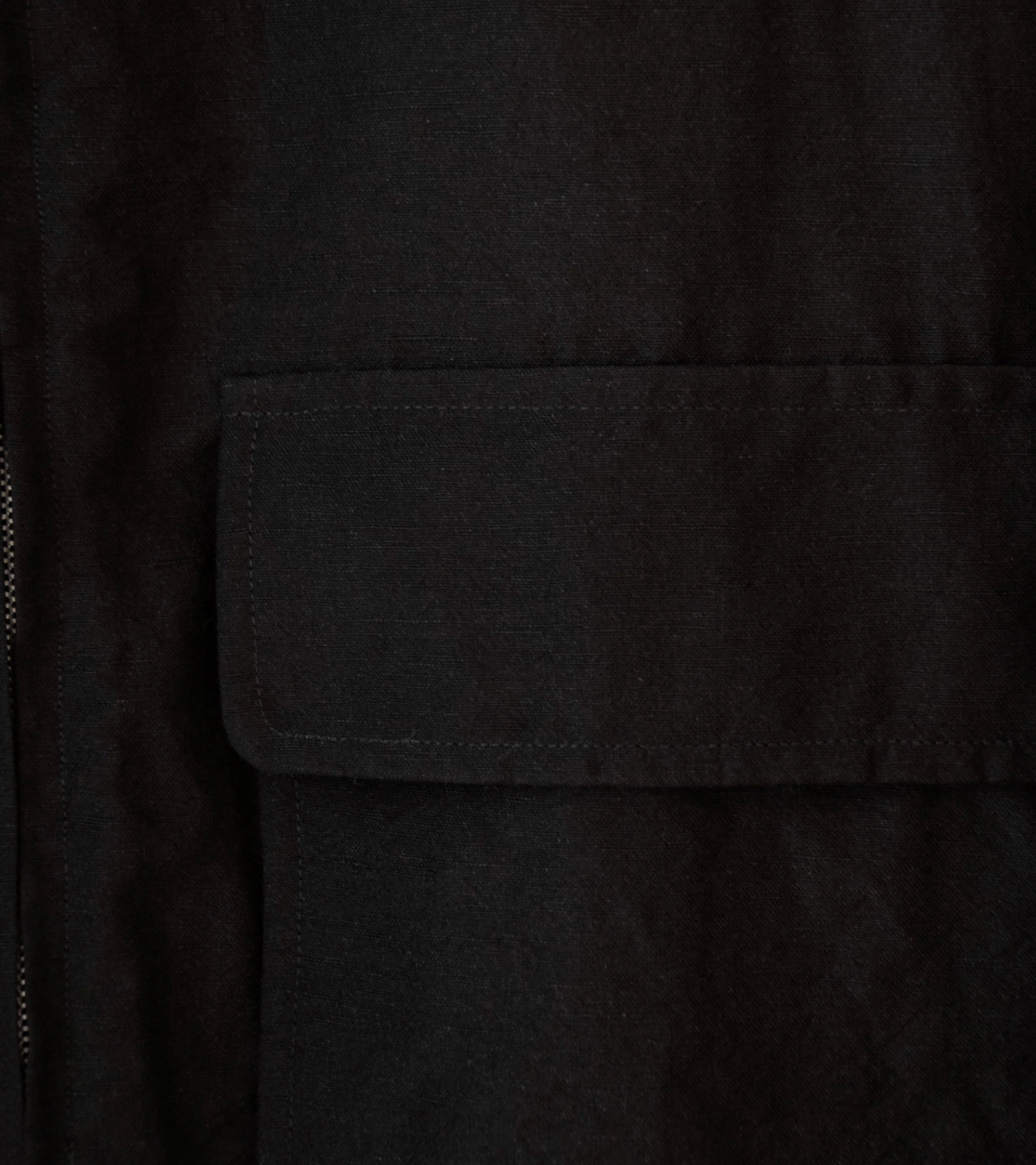 Evan Kinori 'Zip Jacket Two' (Dark Brown Wool Linen Canvas) - Image 4