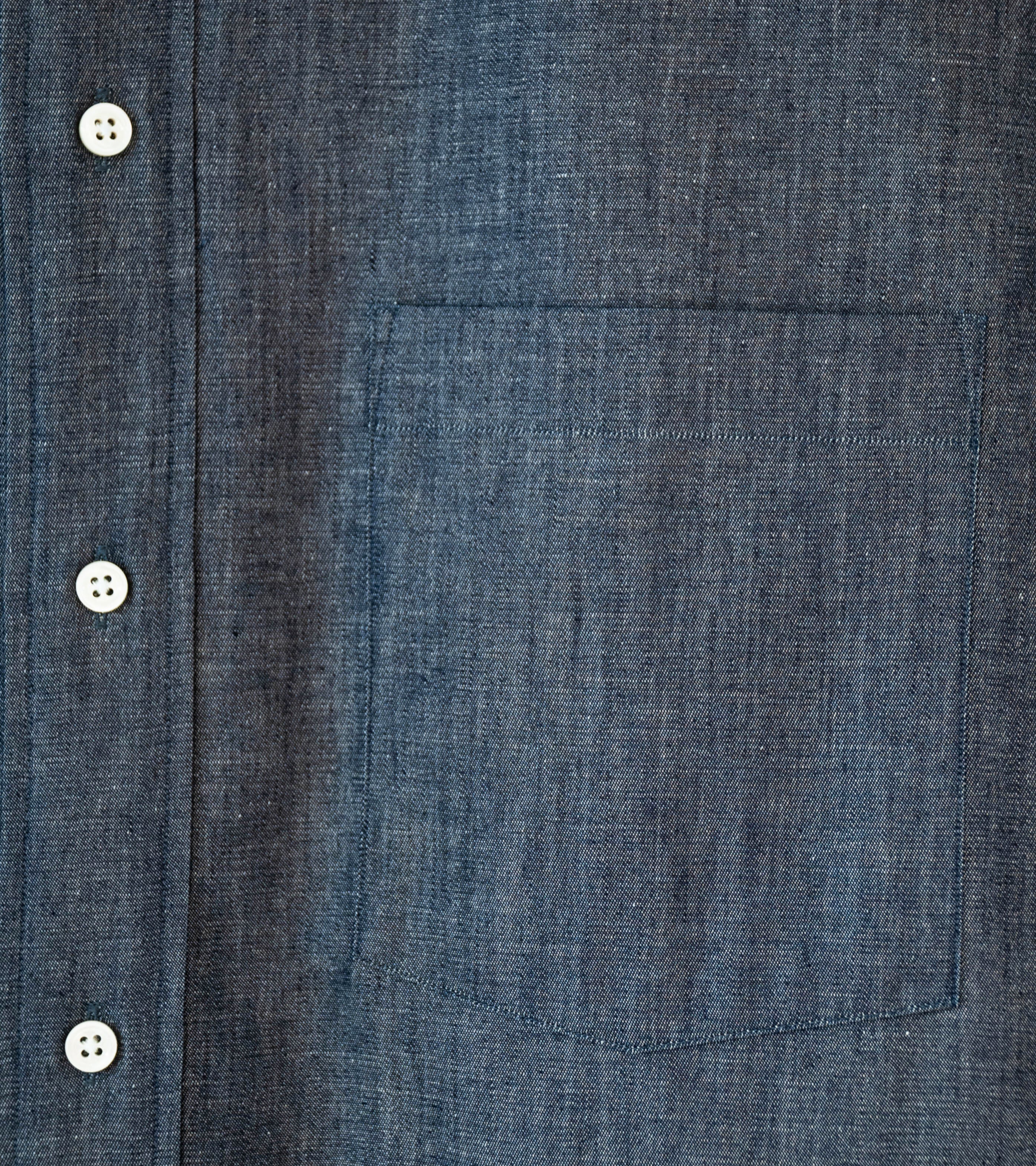 Gajiroc 'Chambray Cotton Silk Regular Collar Shirt' (Indigo) - Image 3