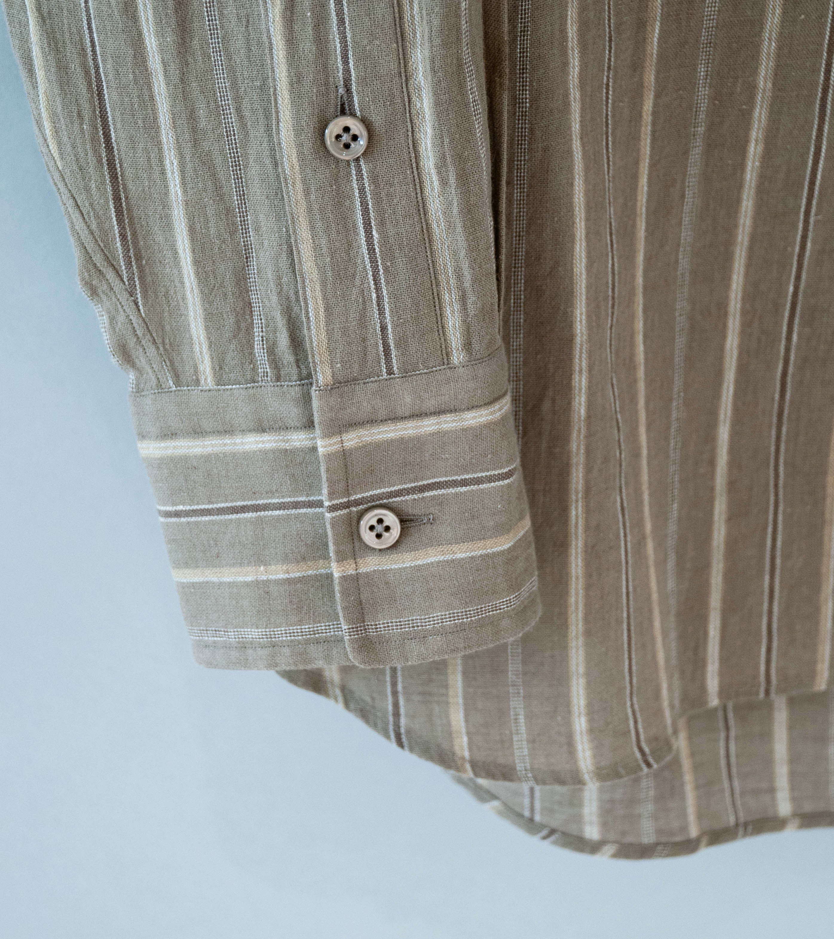 Gajiroc 'Cotton Linen Regular Collar Shirt' (Brown) - Image 5