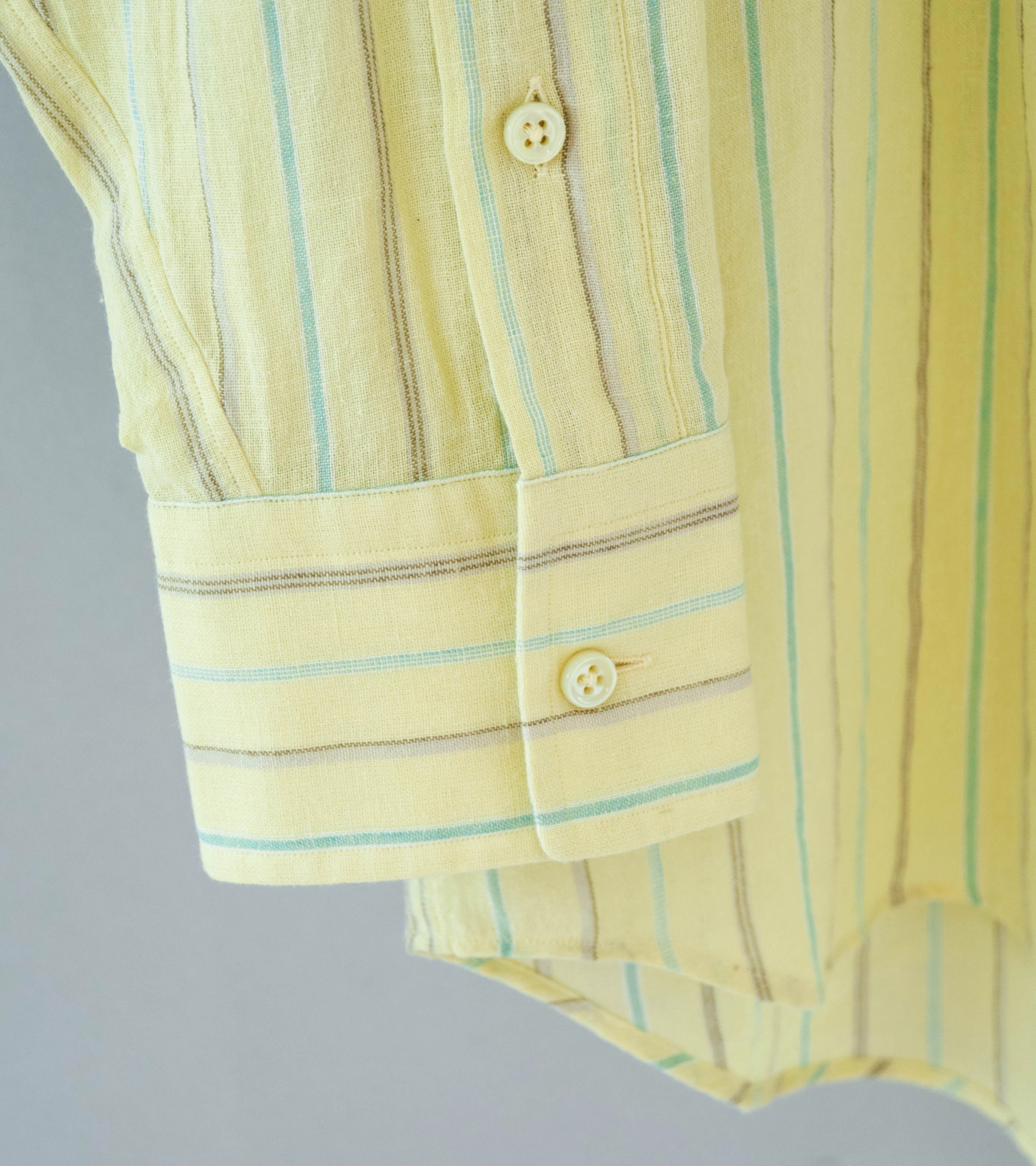Gajiroc 'Cotton Linen Regular Collar Shirt' (Yellow) - Image 5