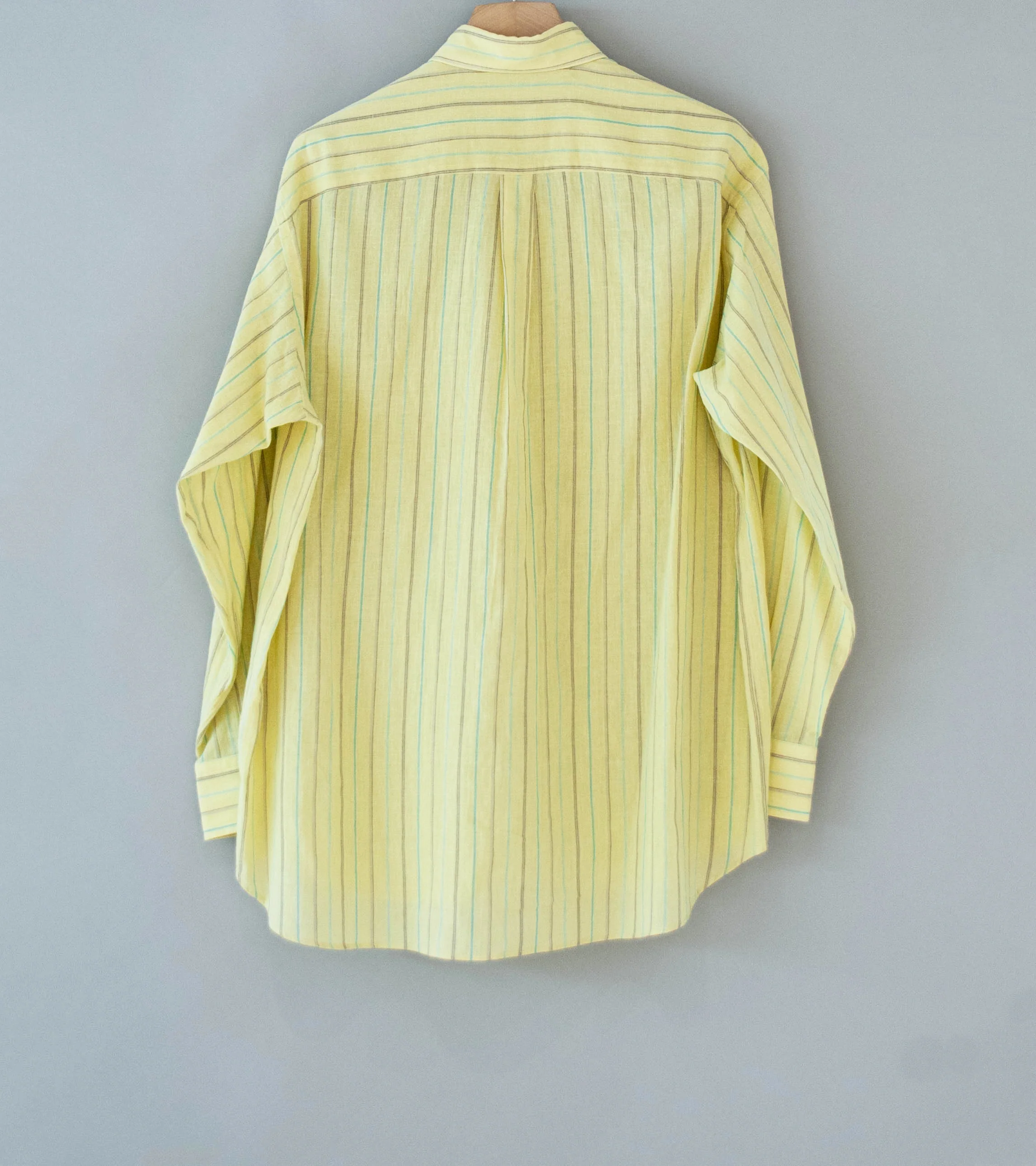 Gajiroc 'Cotton Linen Regular Collar Shirt' (Yellow) - Image 8