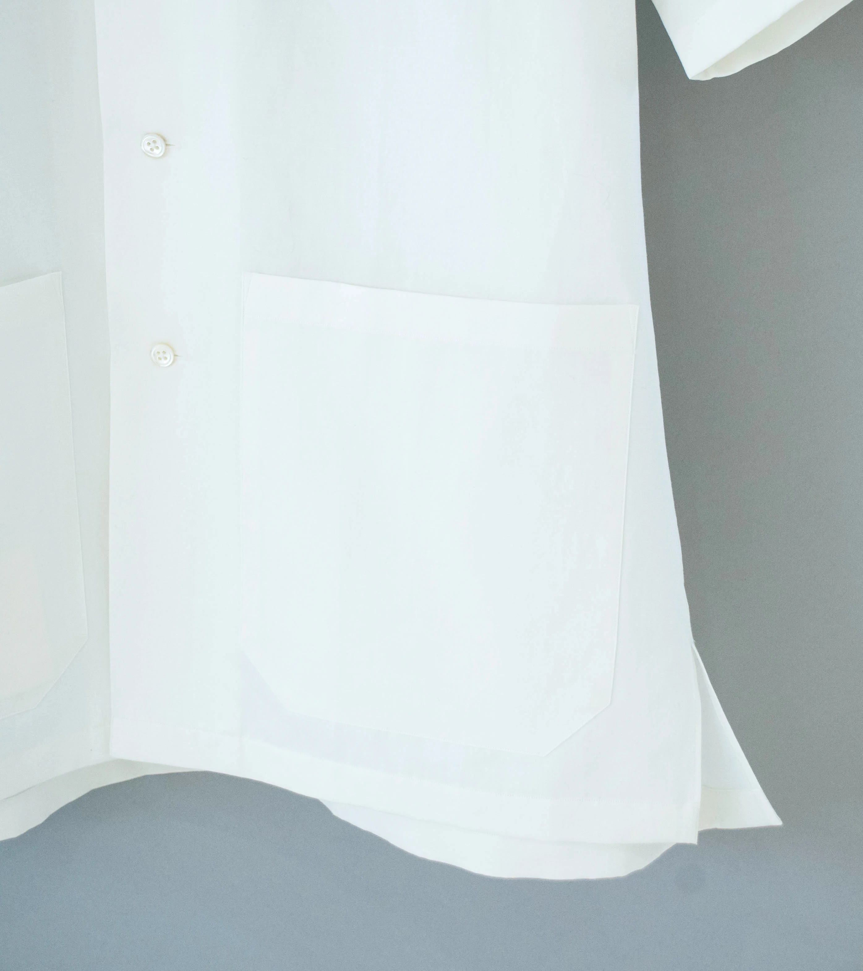 Gajiroc 'Cotton Linen Silk Open Collar Shirt' (Undyed) - Image 3