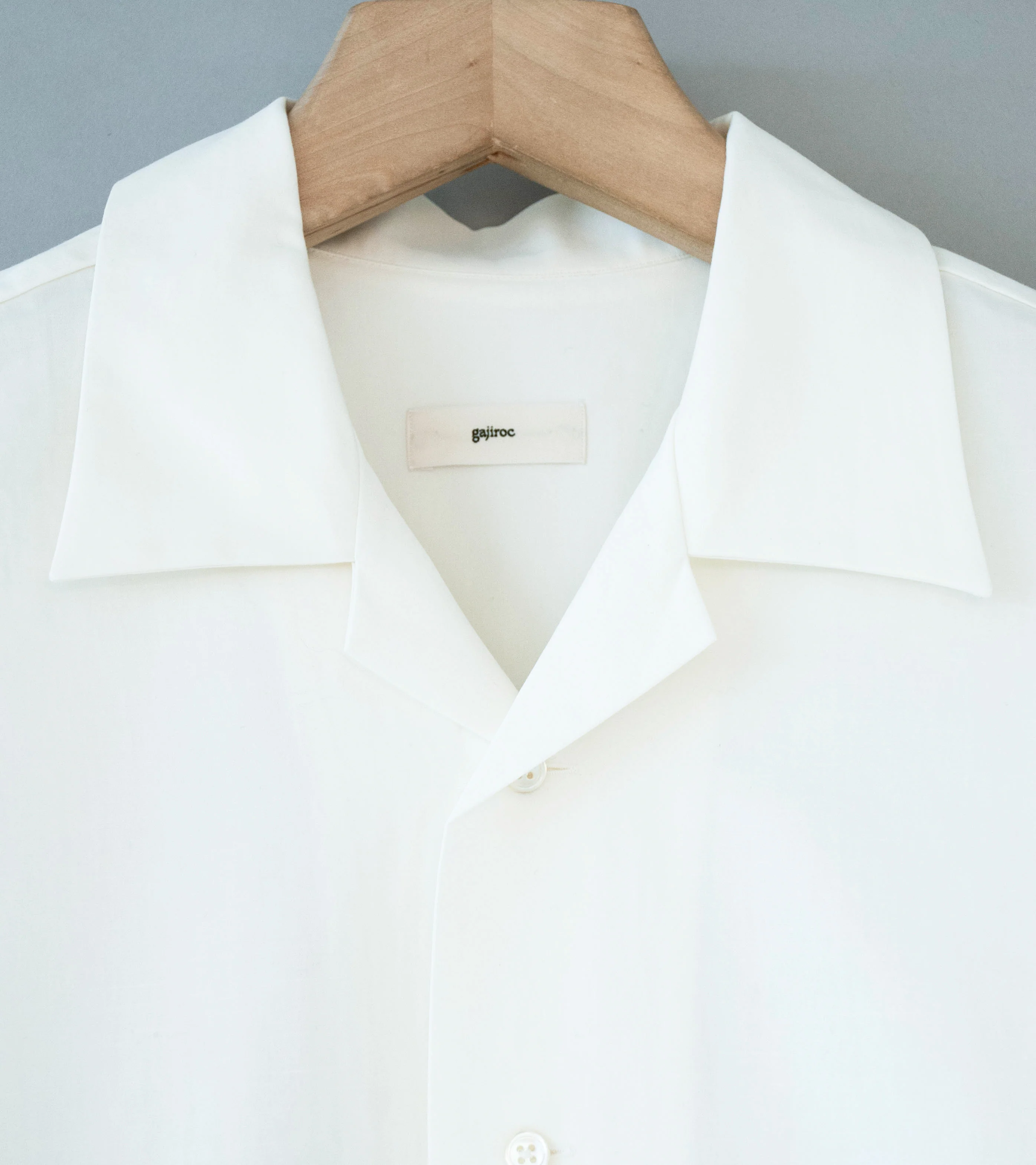 Gajiroc 'Cotton Linen Silk Open Collar Shirt' (Undyed) - Image 5
