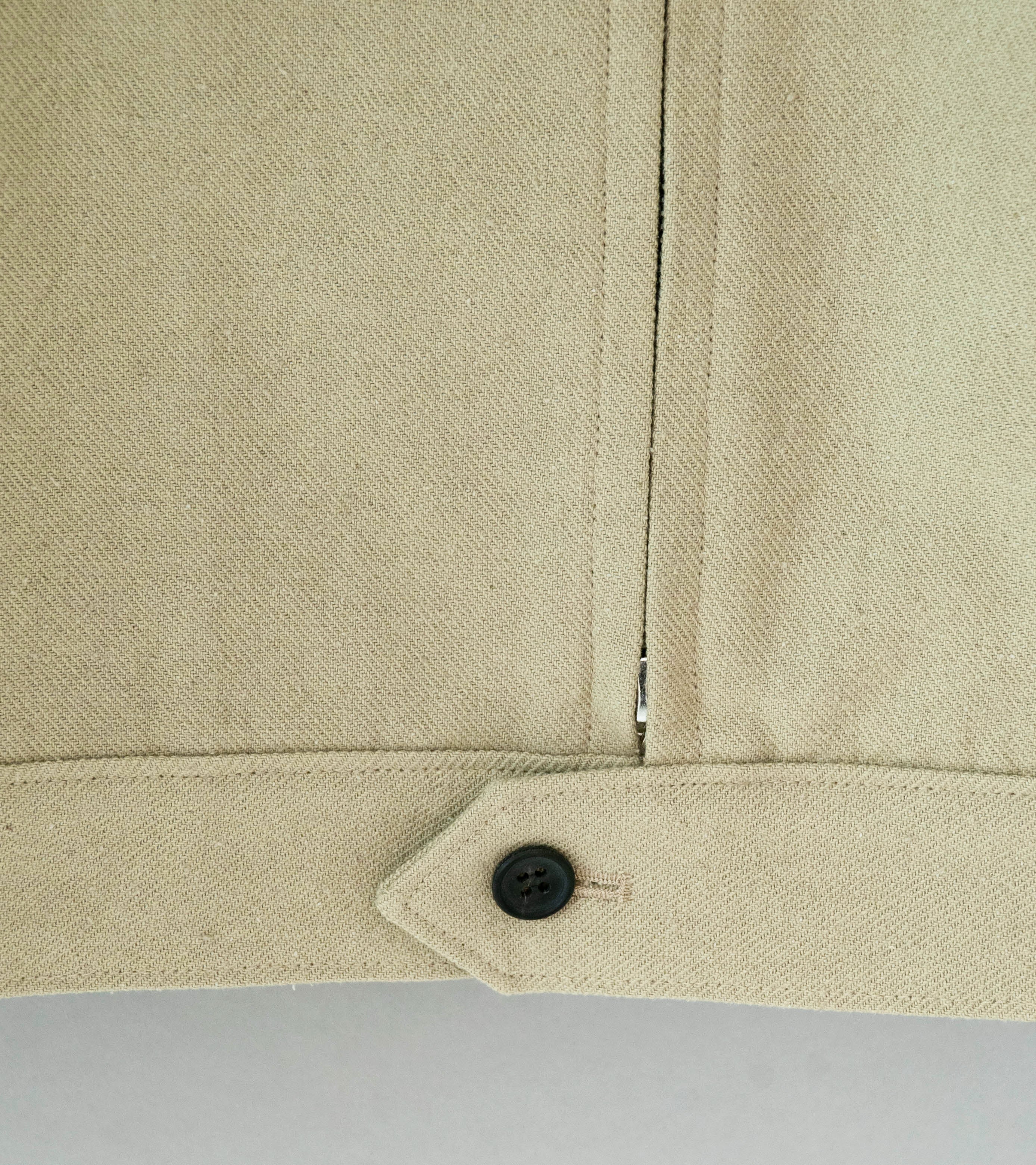 Gajiroc 'Cotton Silk Nep Twill Cyclist Jacket' (Beige) - Image 5