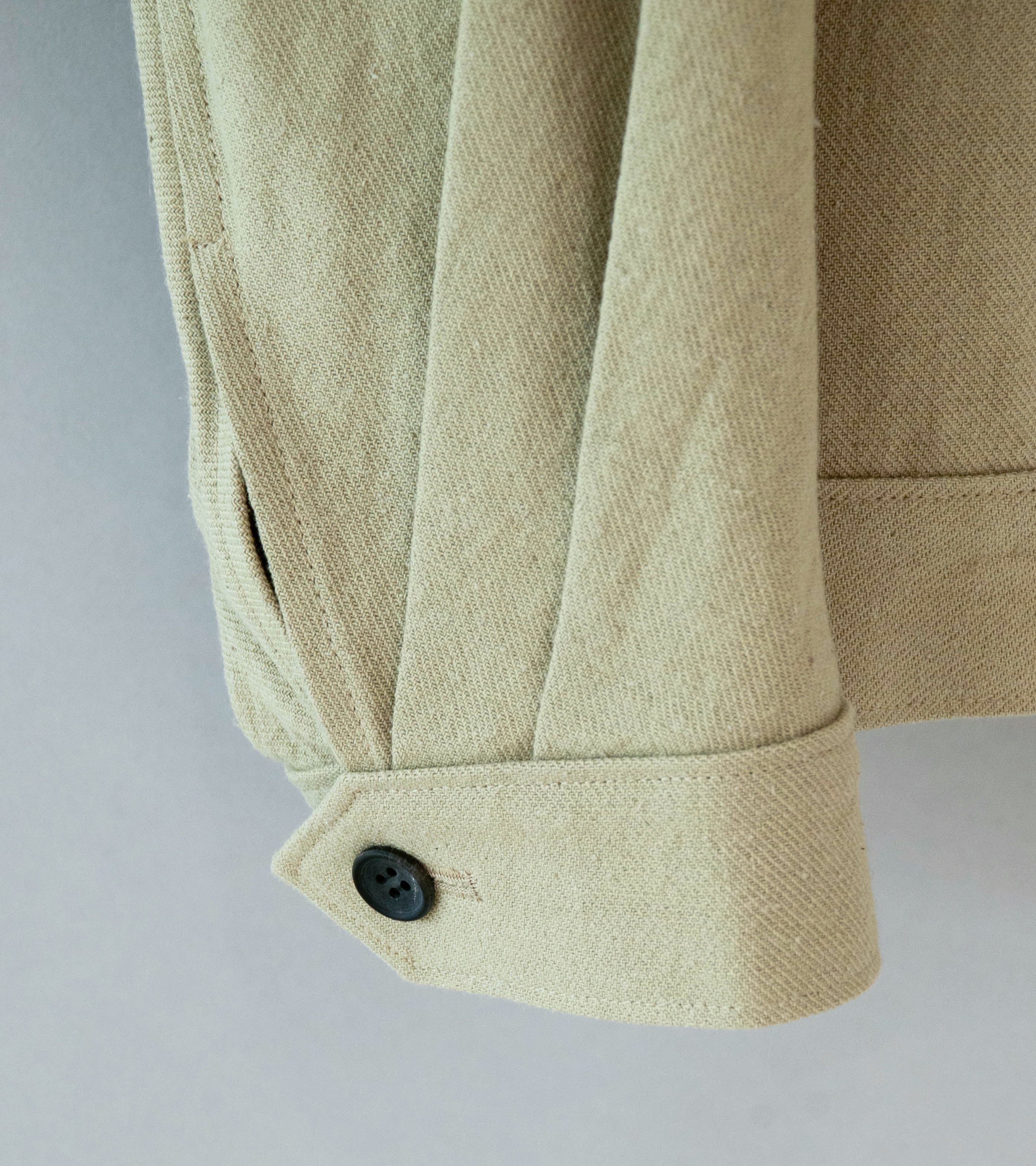 Gajiroc 'Cotton Silk Nep Twill Cyclist Jacket' (Beige) - Image 6