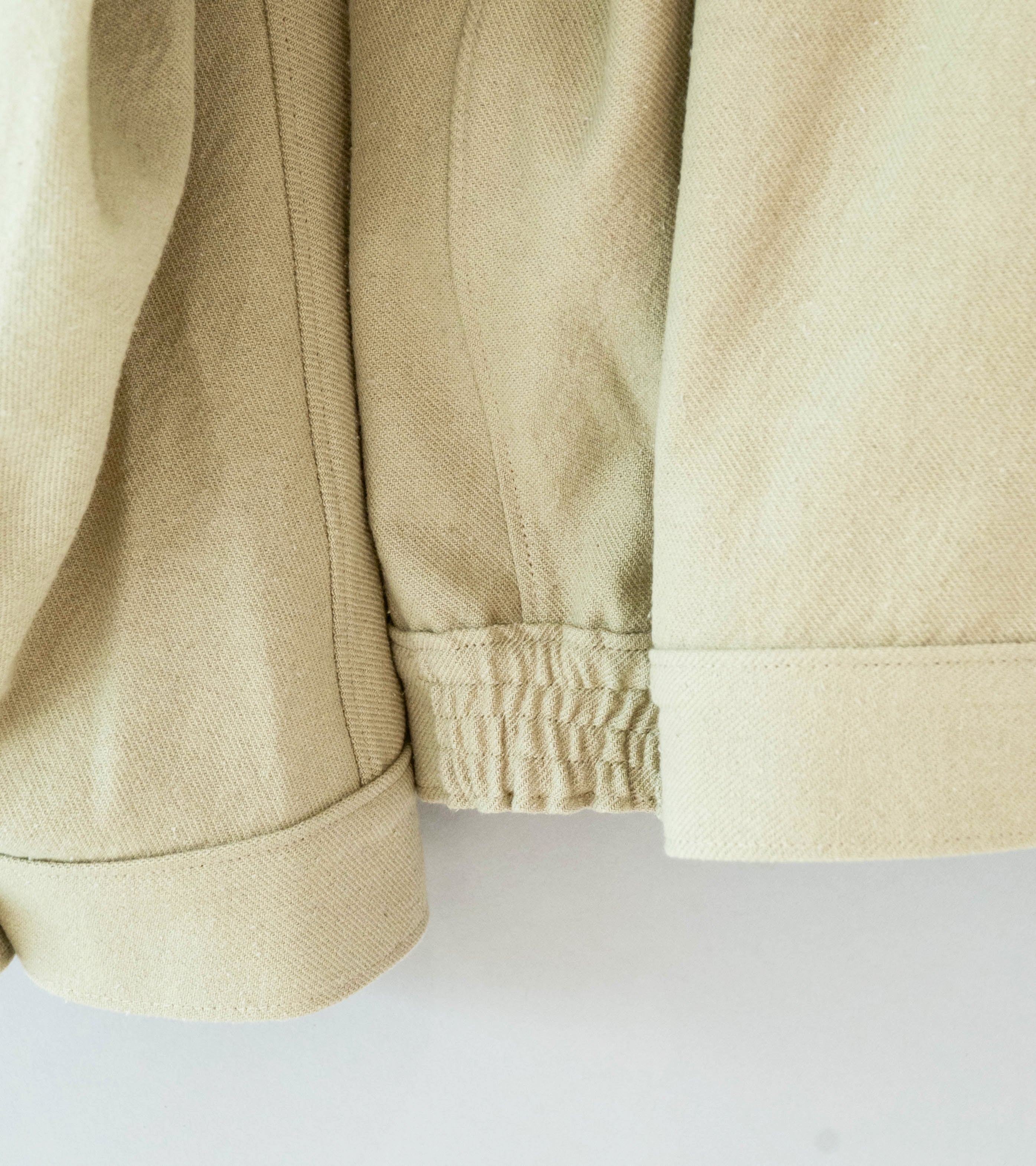 Gajiroc 'Cotton Silk Nep Twill Cyclist Jacket' (Beige) - Image 9