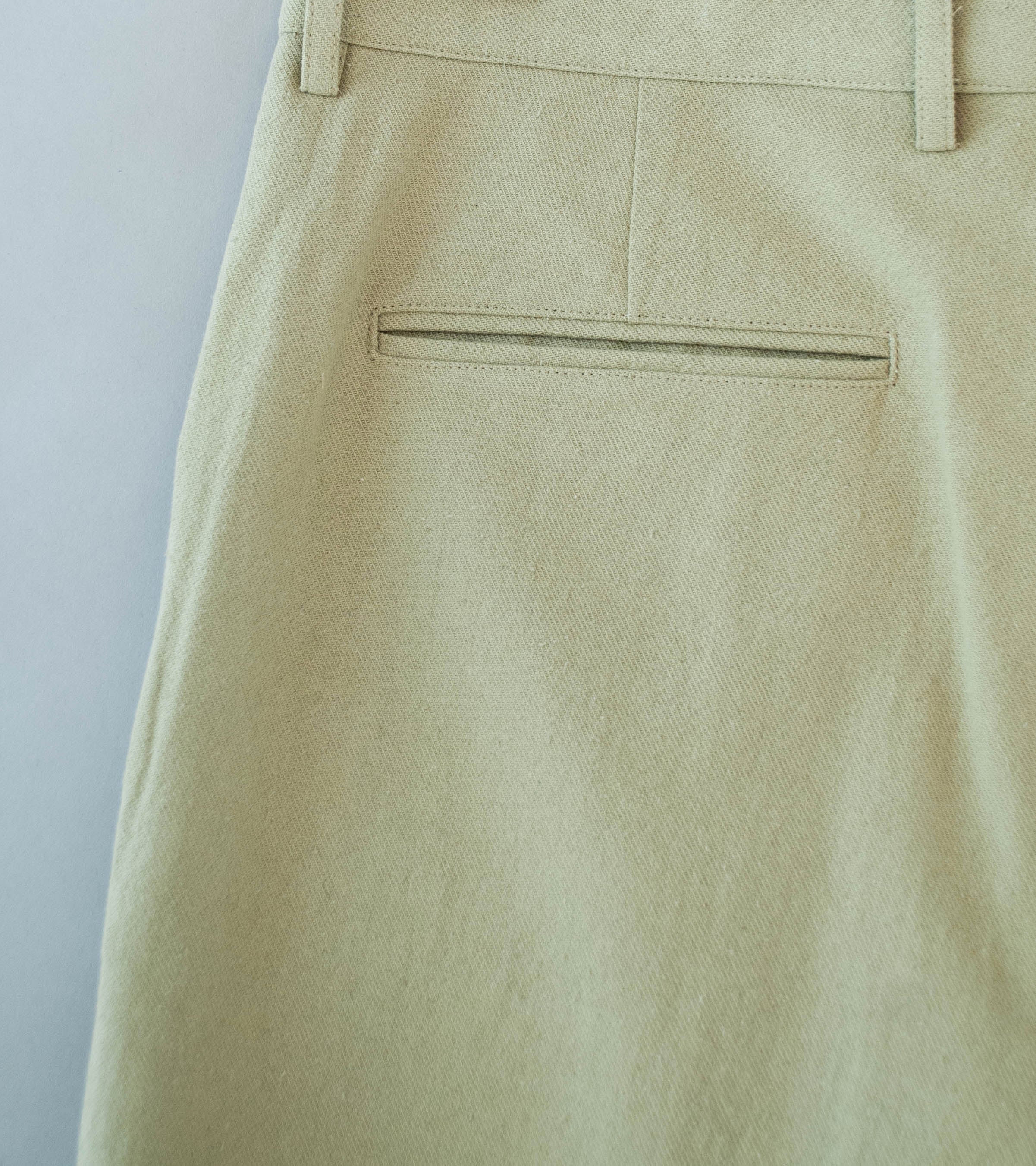 Gajiroc 'Cotton Silk Nep Twill Flat Front Pants' (Beige) - Image 6