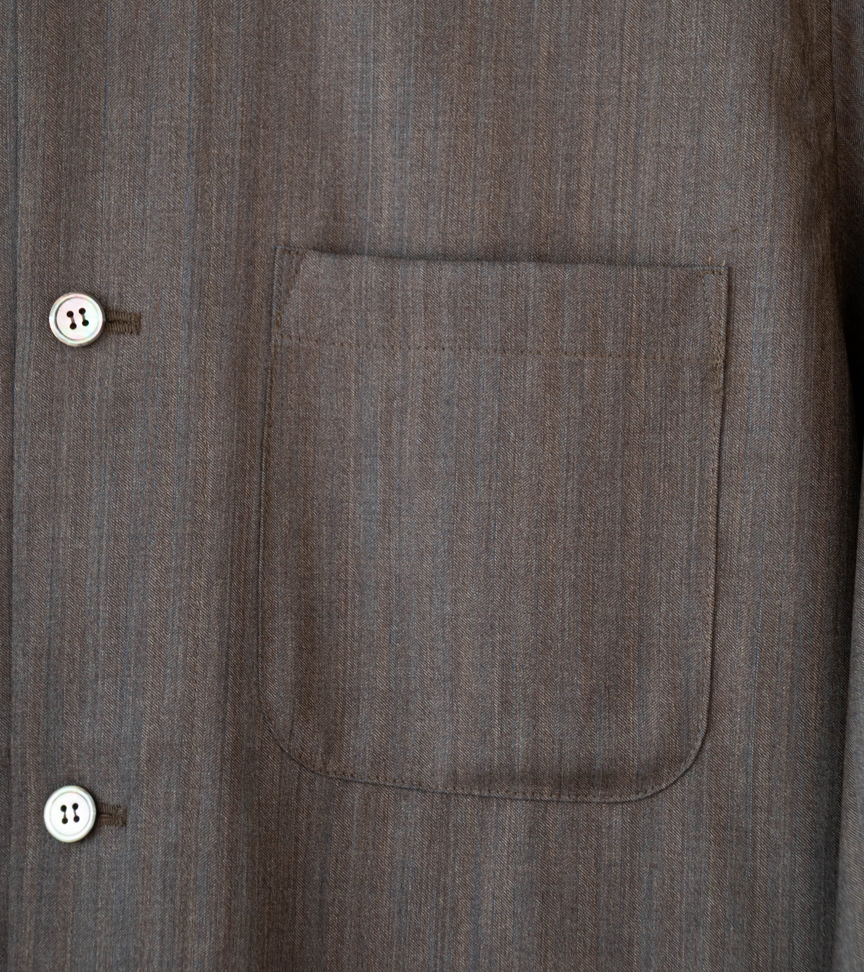 Gajiroc 'Wool Silk Three Pocket Shirt Jacket' (Taupe) - Image 3