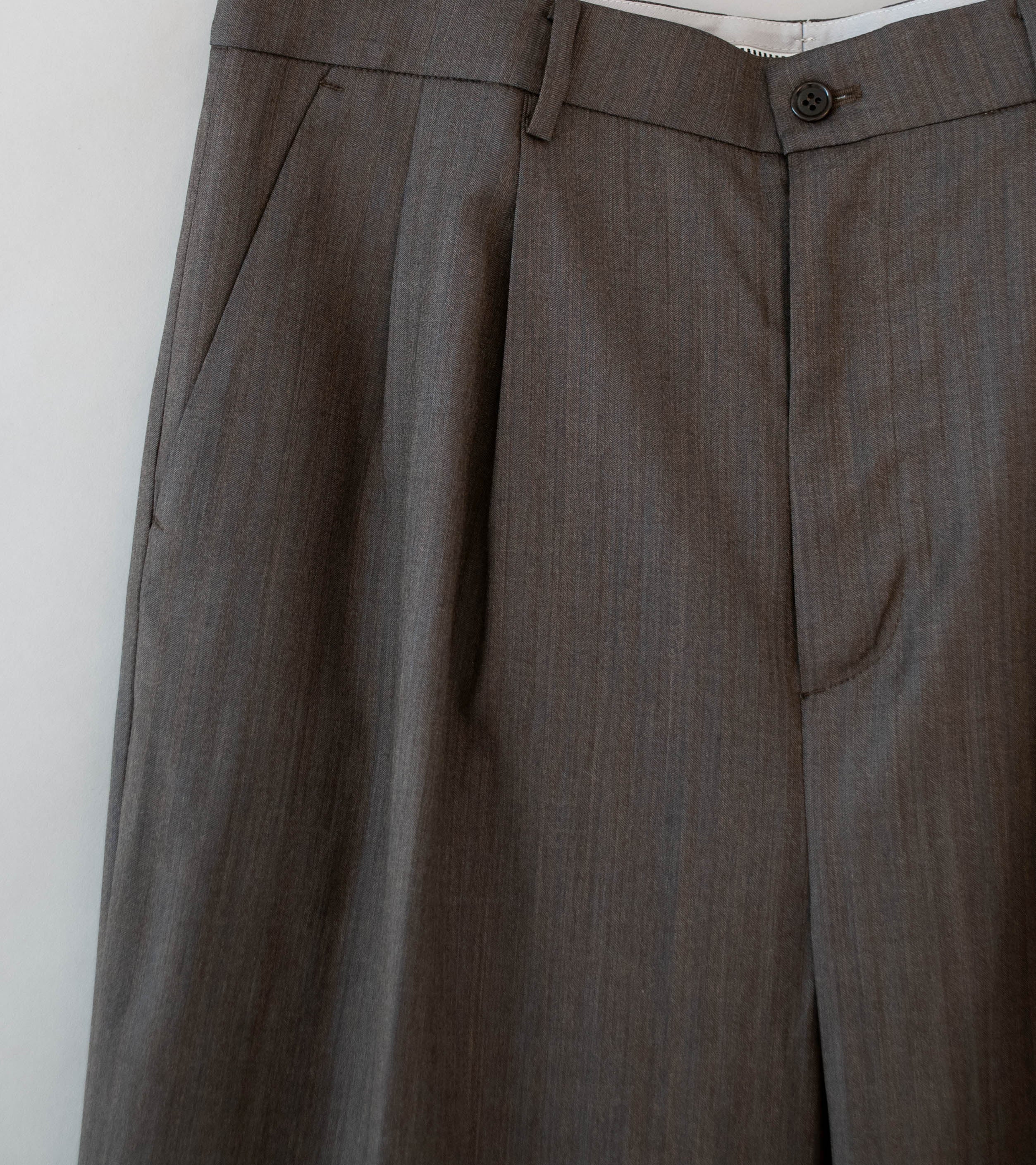 Gajiroc 'Wool Silk Two Pleated Trousers' (Taupe) - Image 2