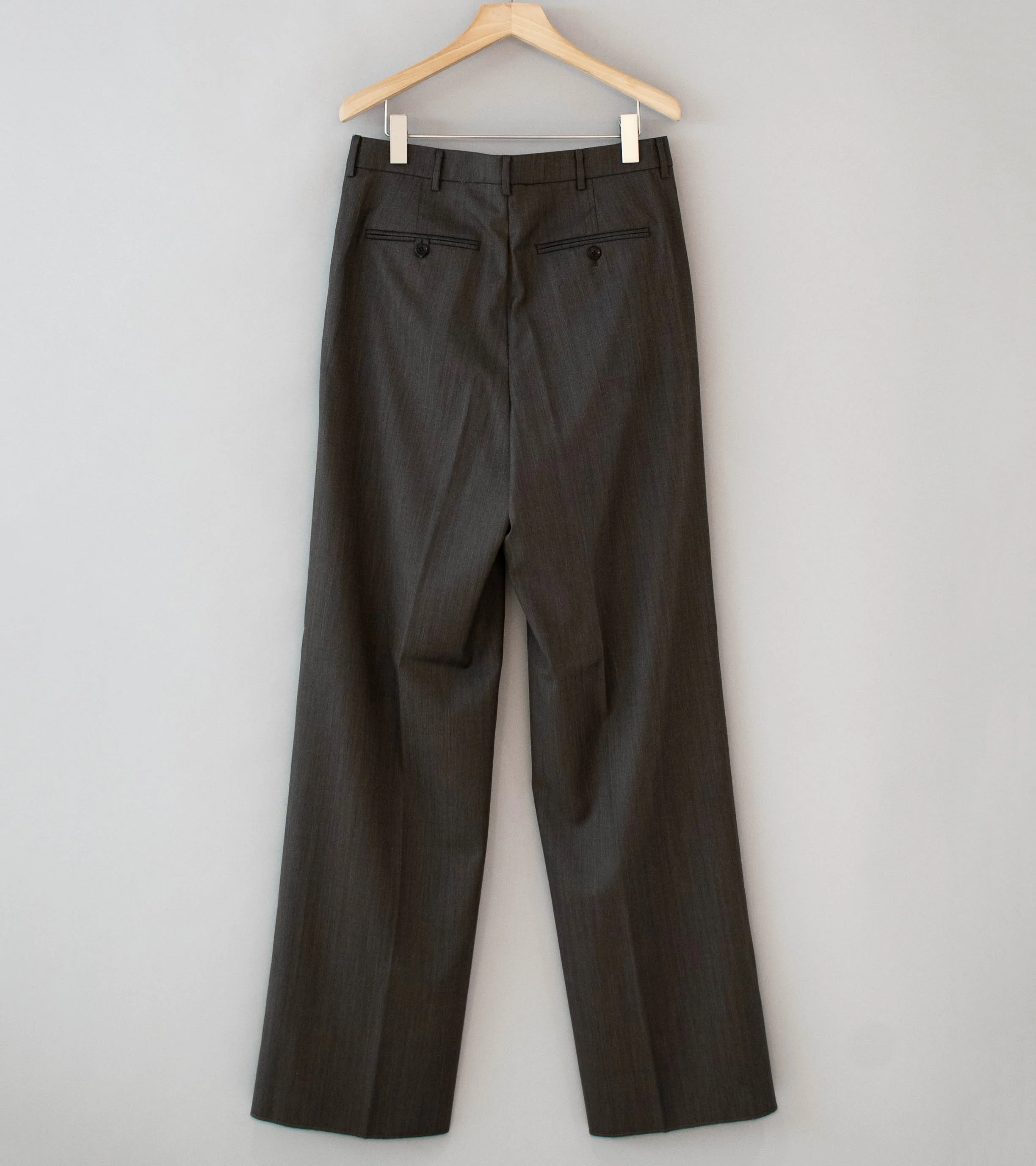 Gajiroc 'Wool Silk Two Pleated Trousers' (Taupe) - Image 4
