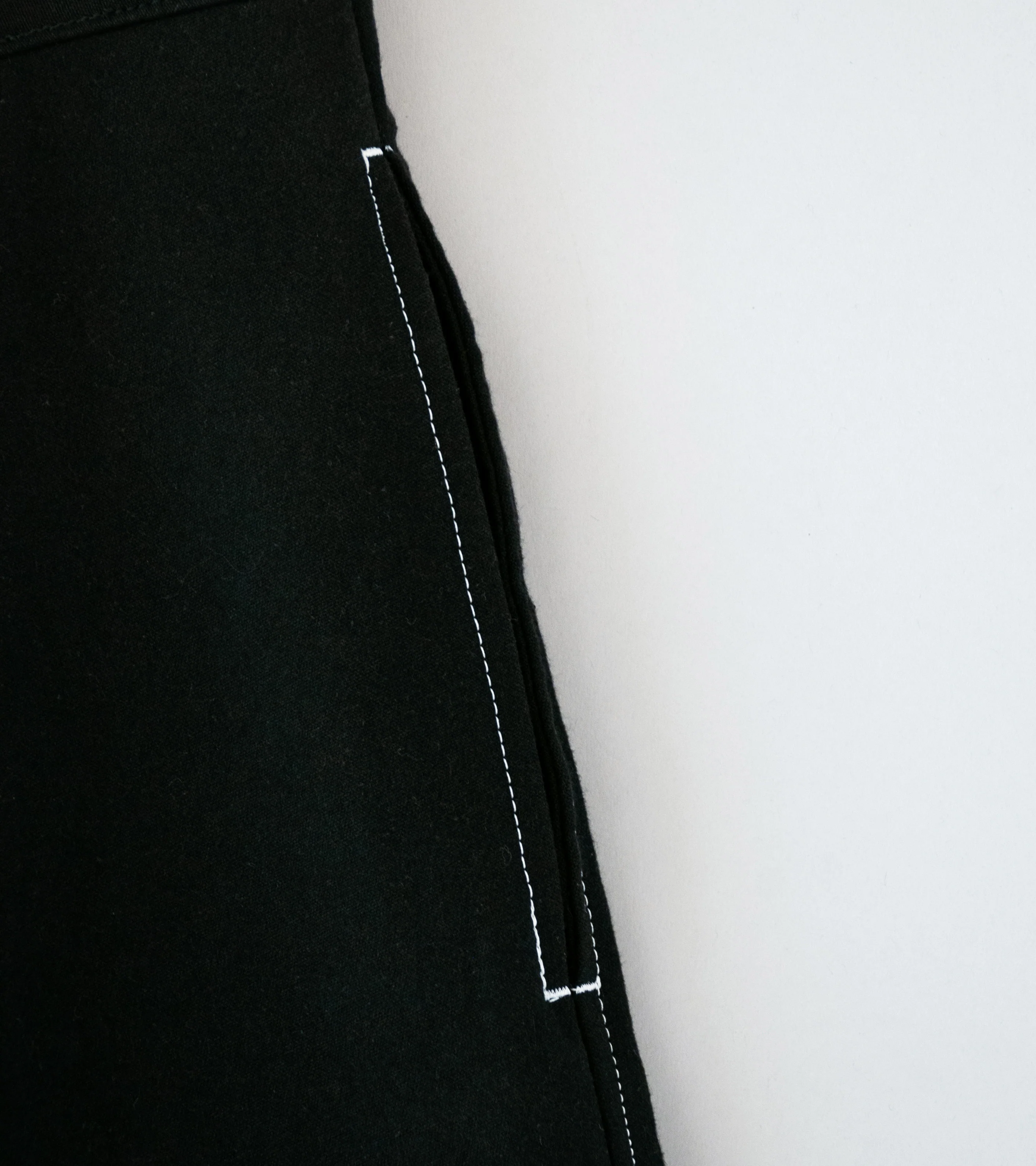 GILDA 'Pant #1' (Black Moleskin w/ Contrast Stitching) - Image 6