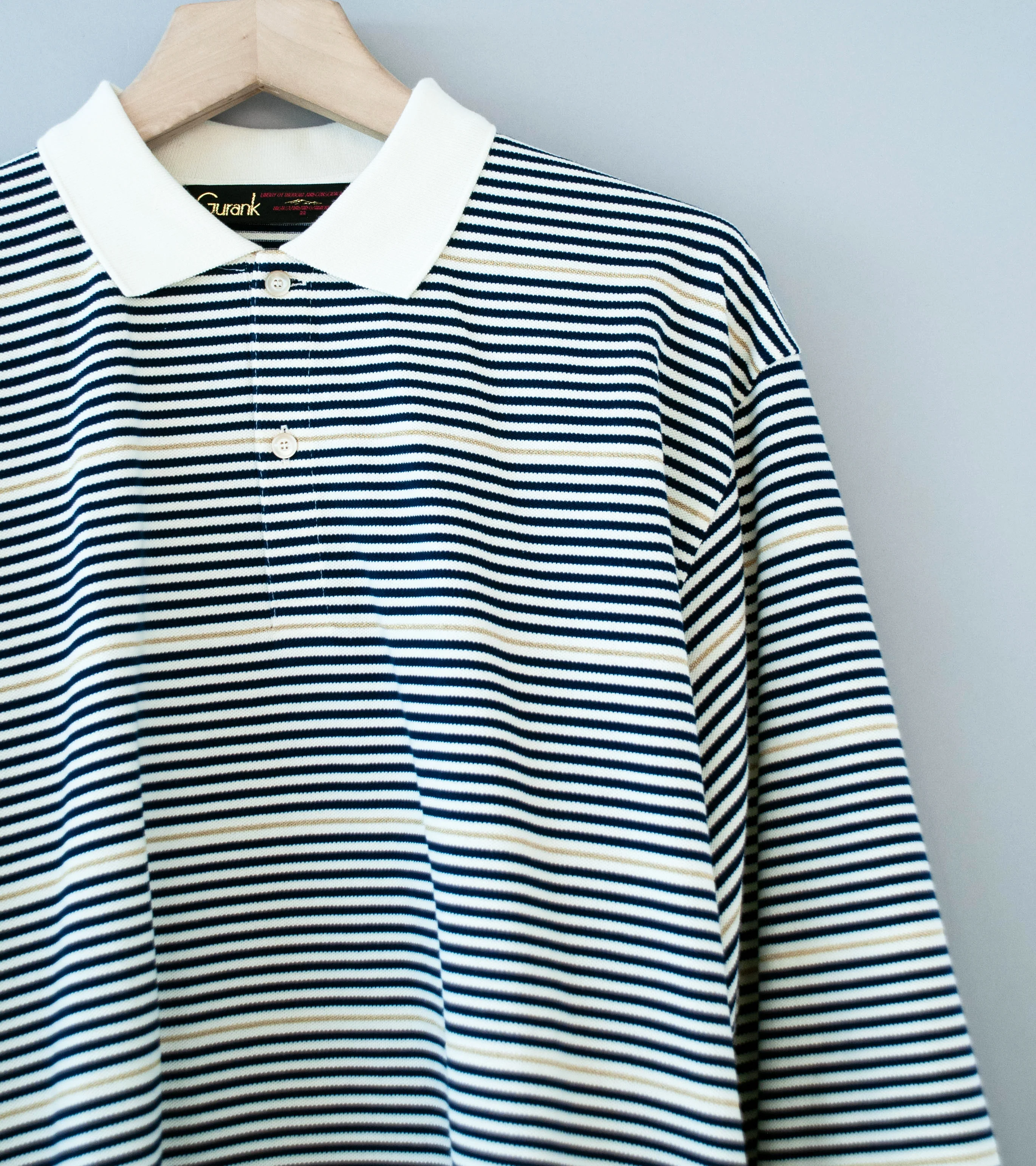 Gurank 'LS Border Polo Shirts' (Navy) - Image 2