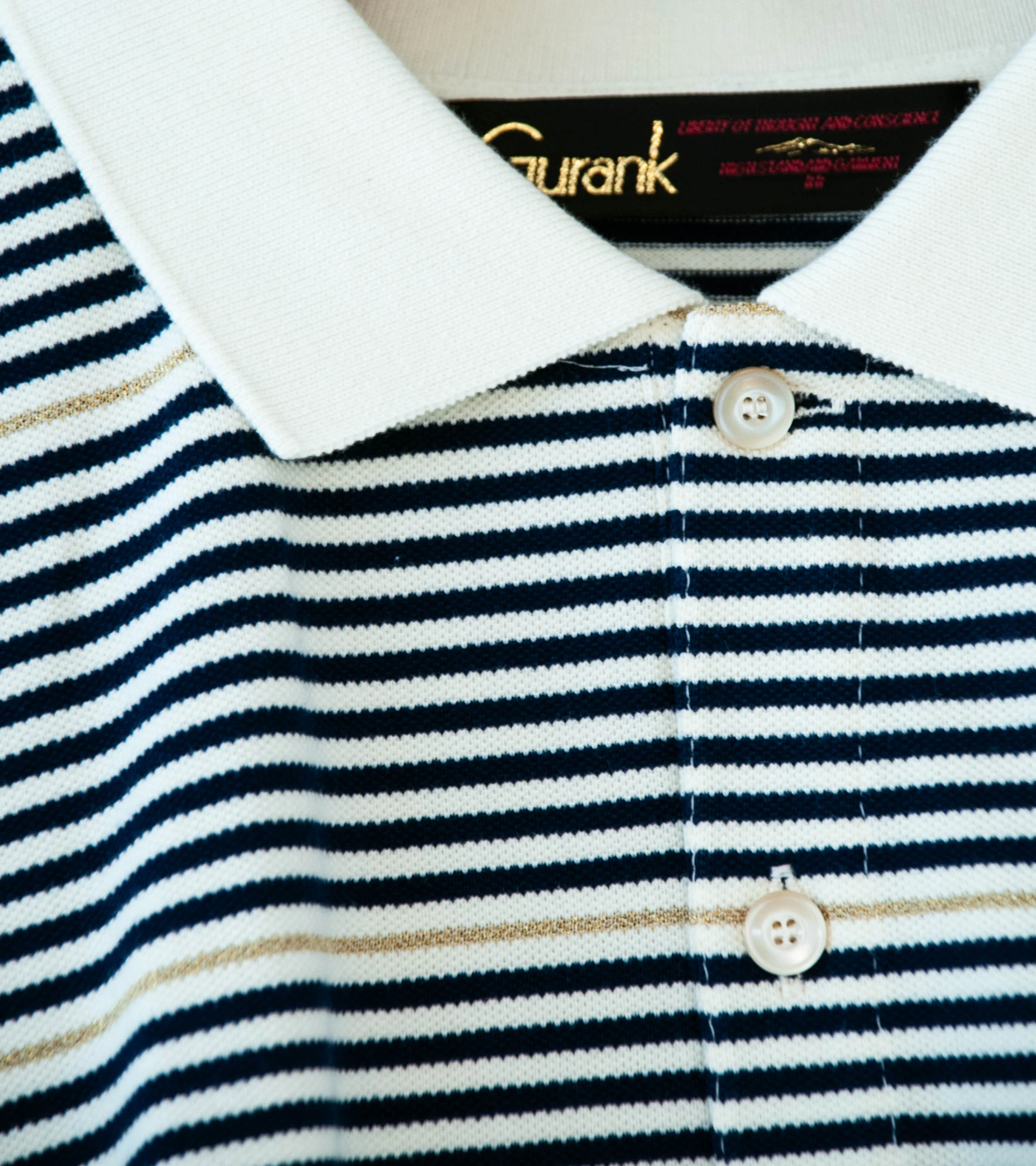 Gurank 'LS Border Polo Shirts' (Navy) - Image 6