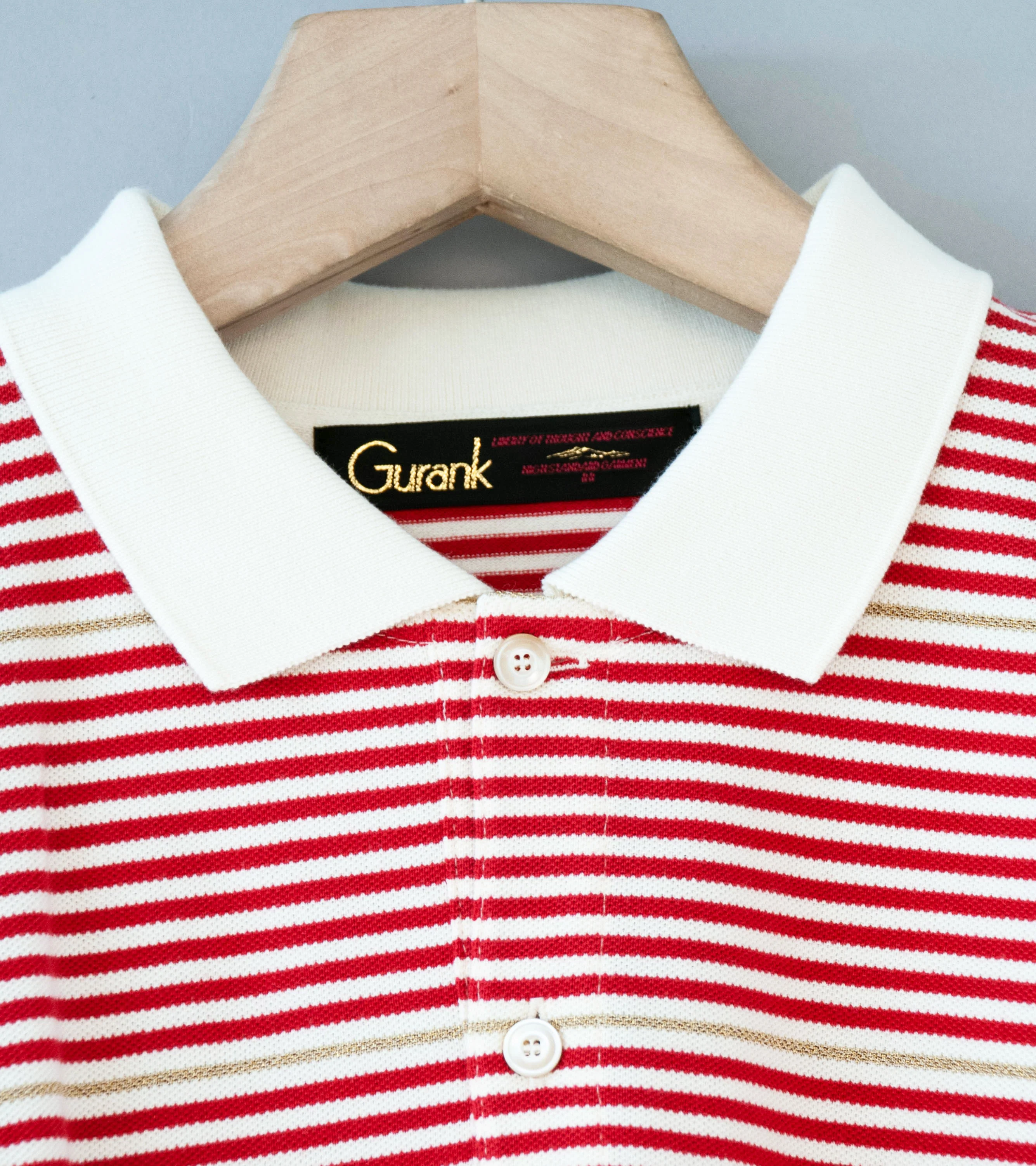 Gurank 'LS Border Polo Shirts' (Red) - Image 5