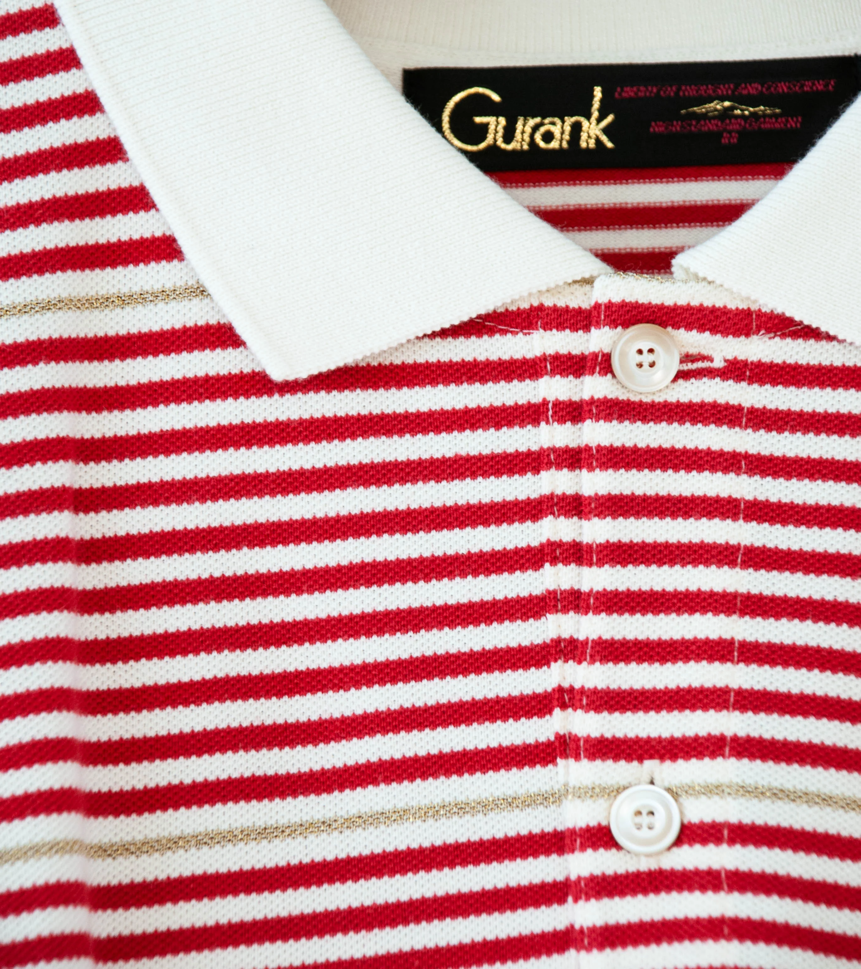 Gurank 'LS Border Polo Shirts' (Red) - Image 6