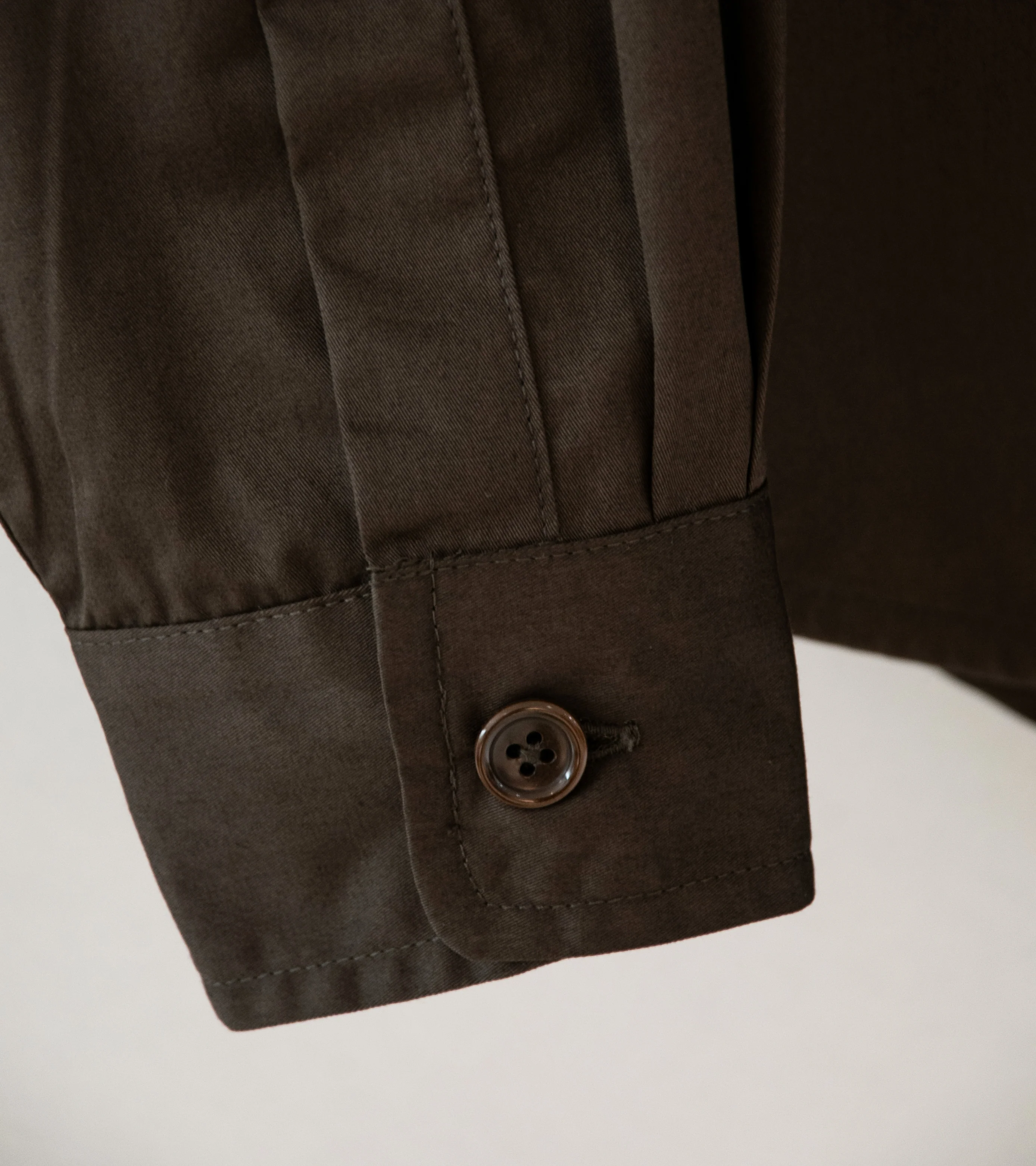 James Coward 'Filter Shirt' (Dark Brown Supima Cotton Twill) - Image 4