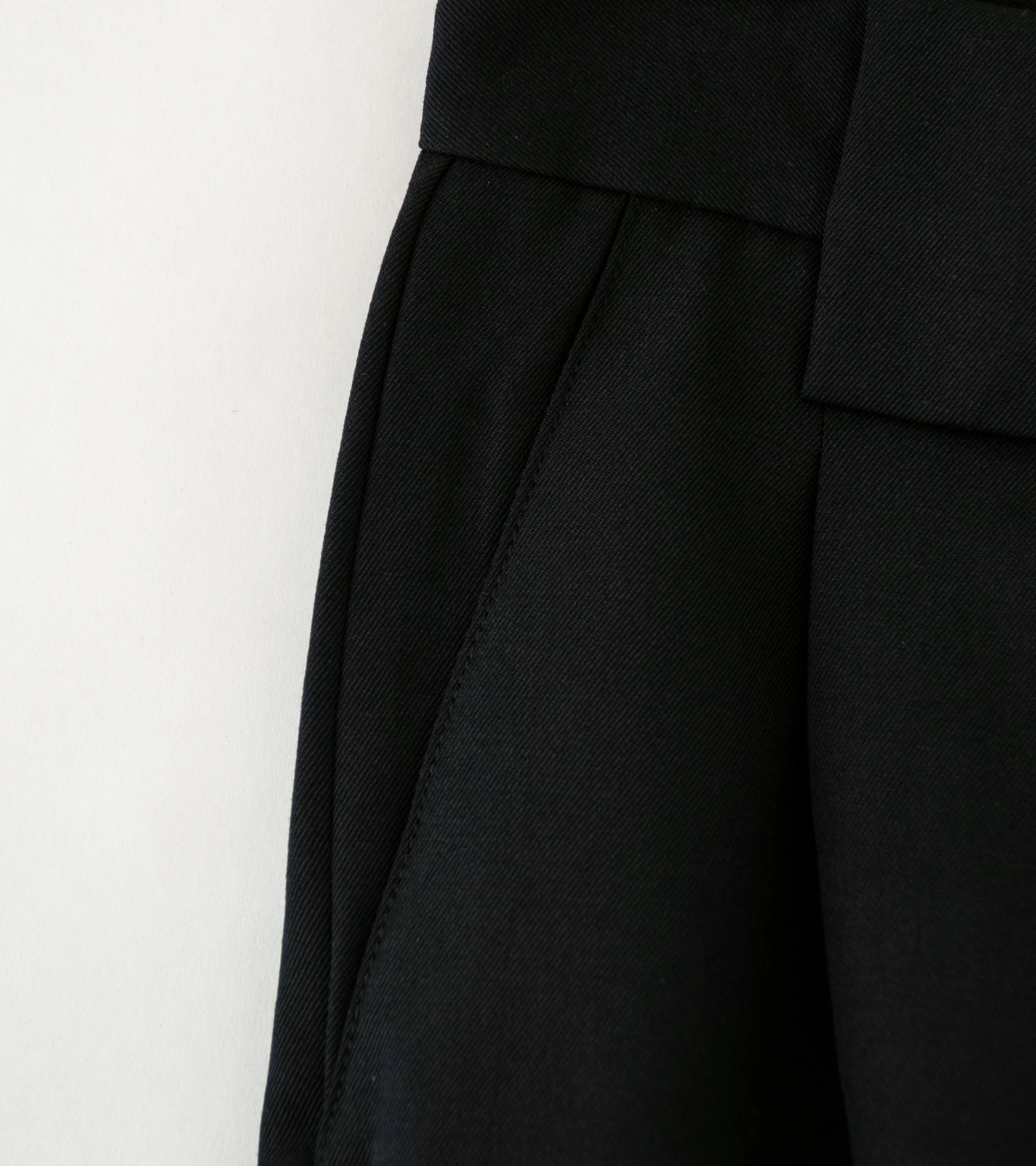 James Coward 'Mercado Trousers' (Black Wool Gabardine) - Image 3