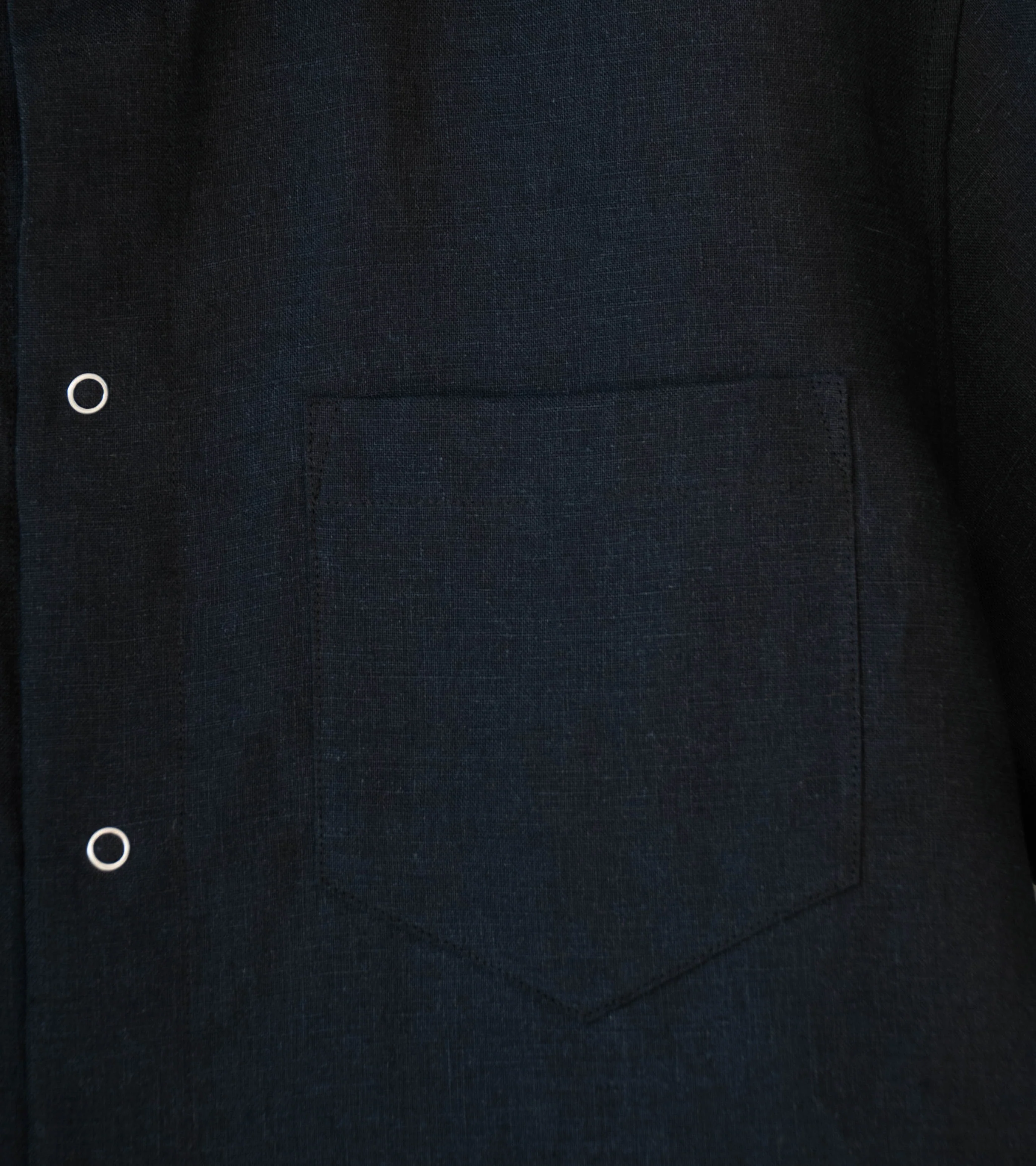 James Coward 'Sundown Shirt' (Black Lightweight Belgian Linen) - Image 3