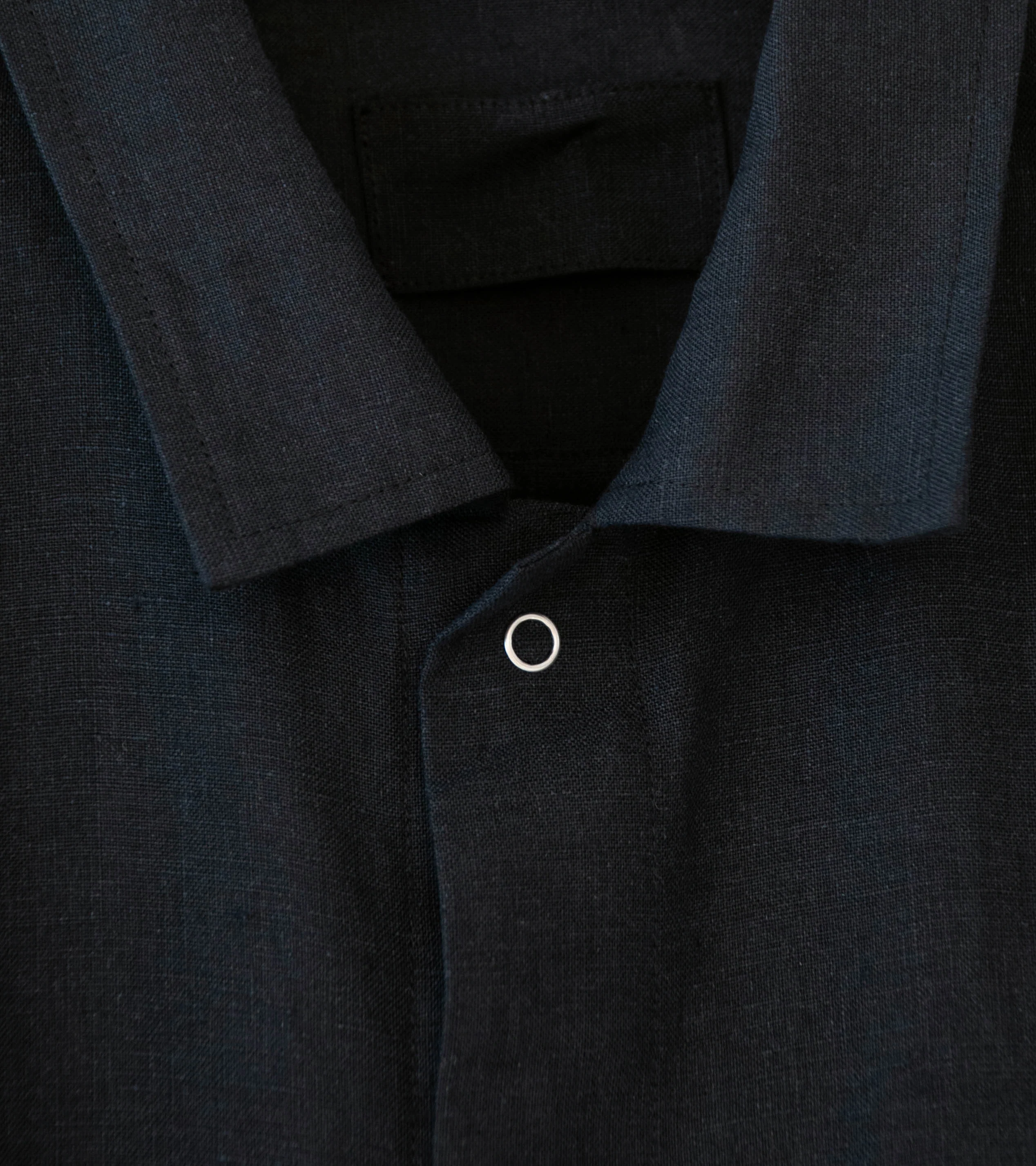 James Coward 'Sundown Shirt' (Black Lightweight Belgian Linen) - Image 4