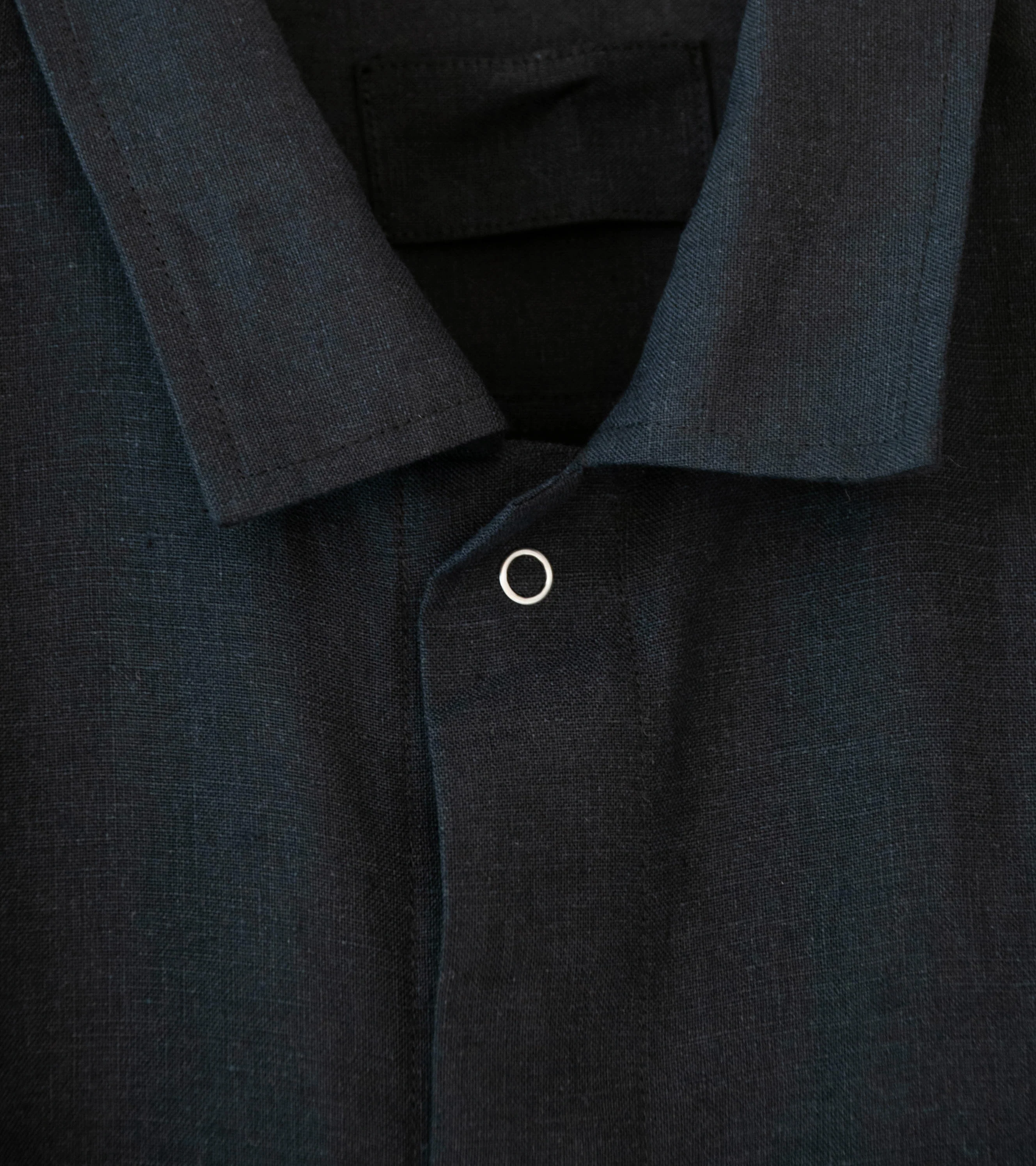 James Coward 'Sundown Shirt' (Black Lightweight Belgian Linen) - Image 5