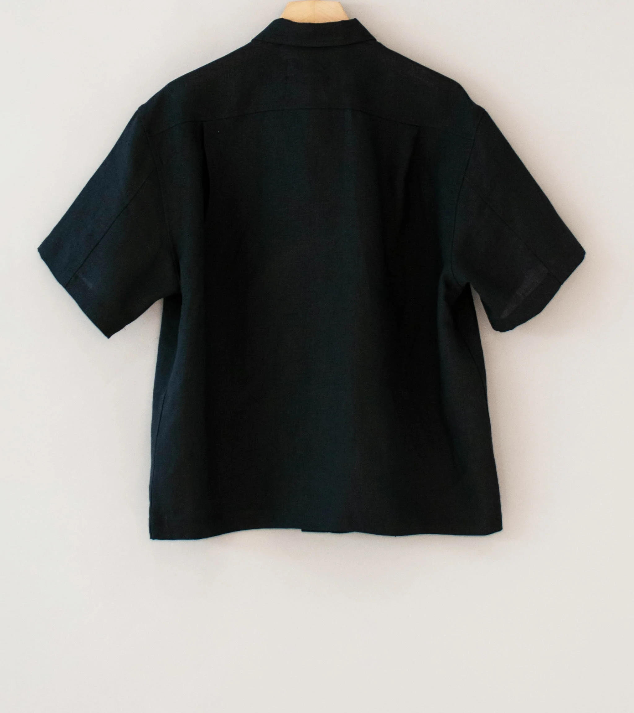 James Coward 'Sundown Shirt' (Black Lightweight Belgian Linen) - Image 6
