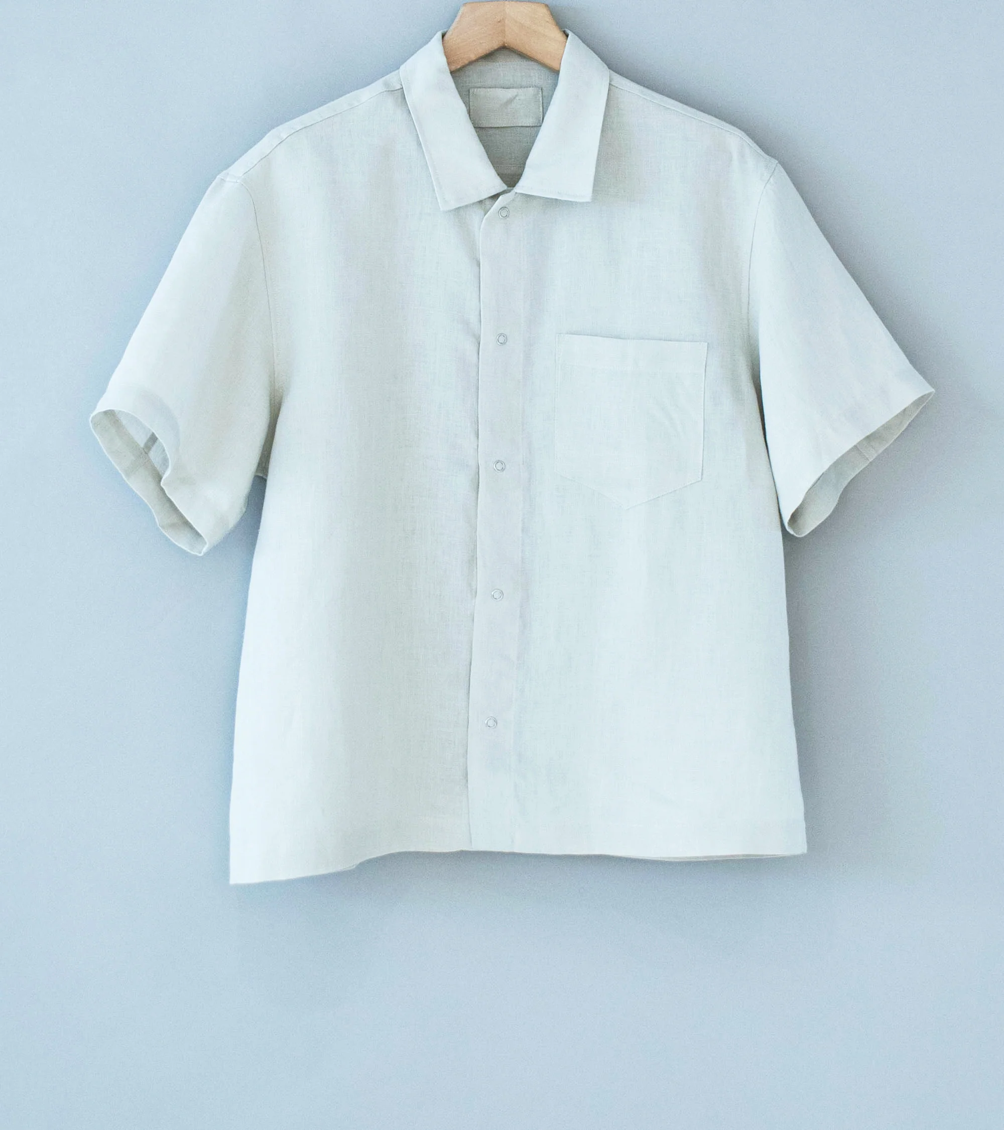 James Coward 'Sundown Shirt' (Light Grey Lightweight Belgian Linen)
