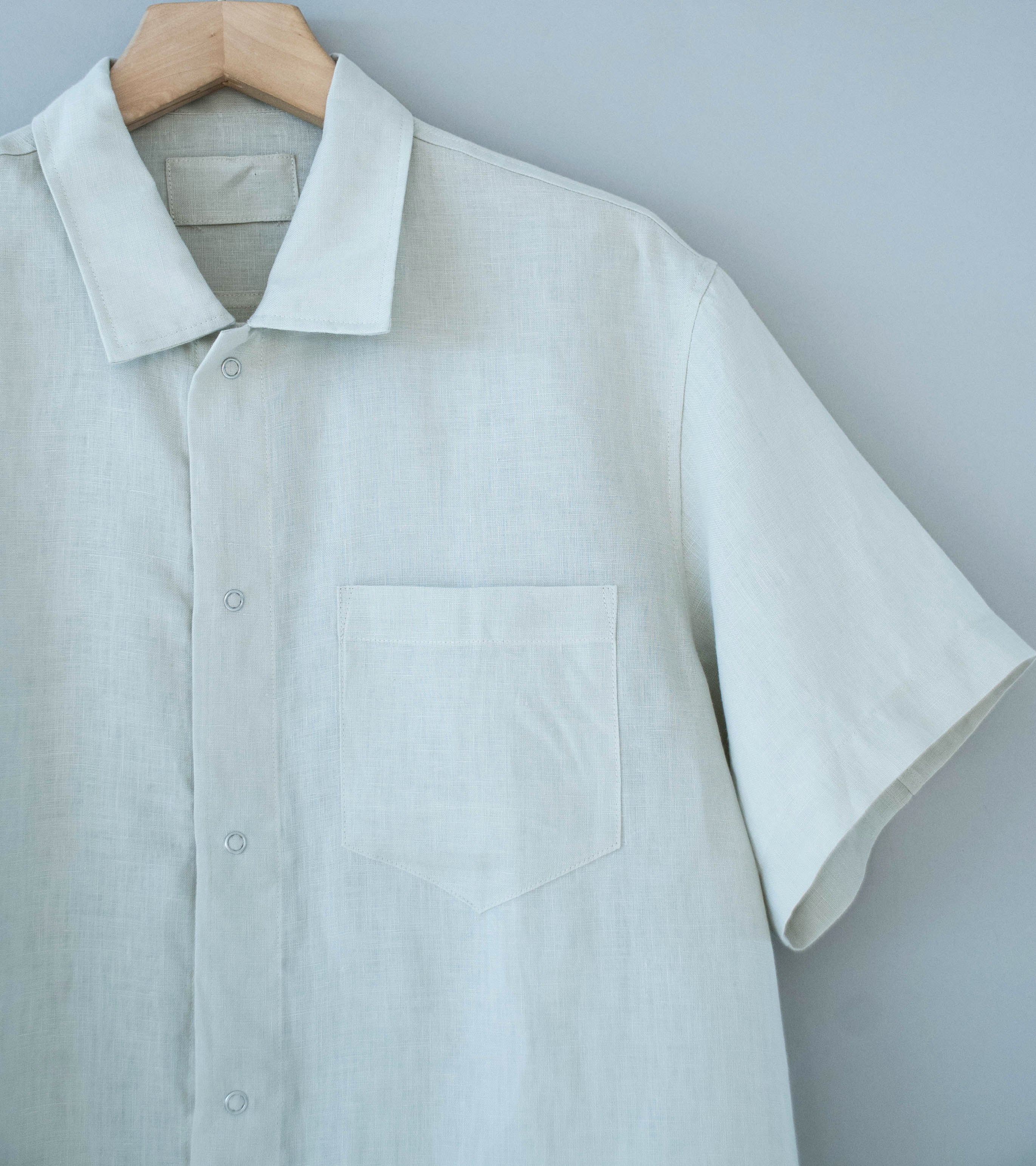 James Coward 'Sundown Shirt' (Light Grey Lightweight Belgian Linen) - Image 2