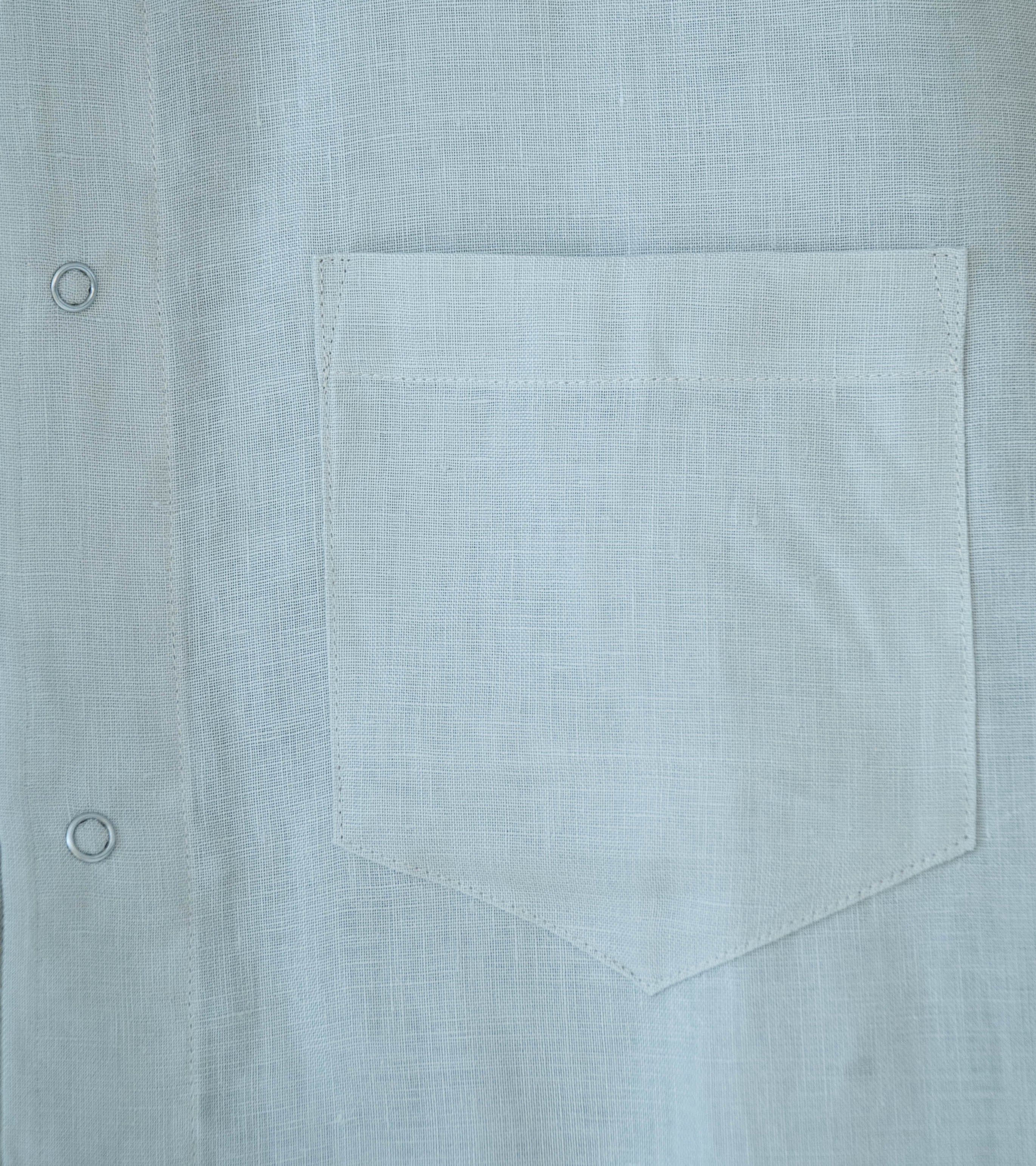 James Coward 'Sundown Shirt' (Light Grey Lightweight Belgian Linen) - Image 3