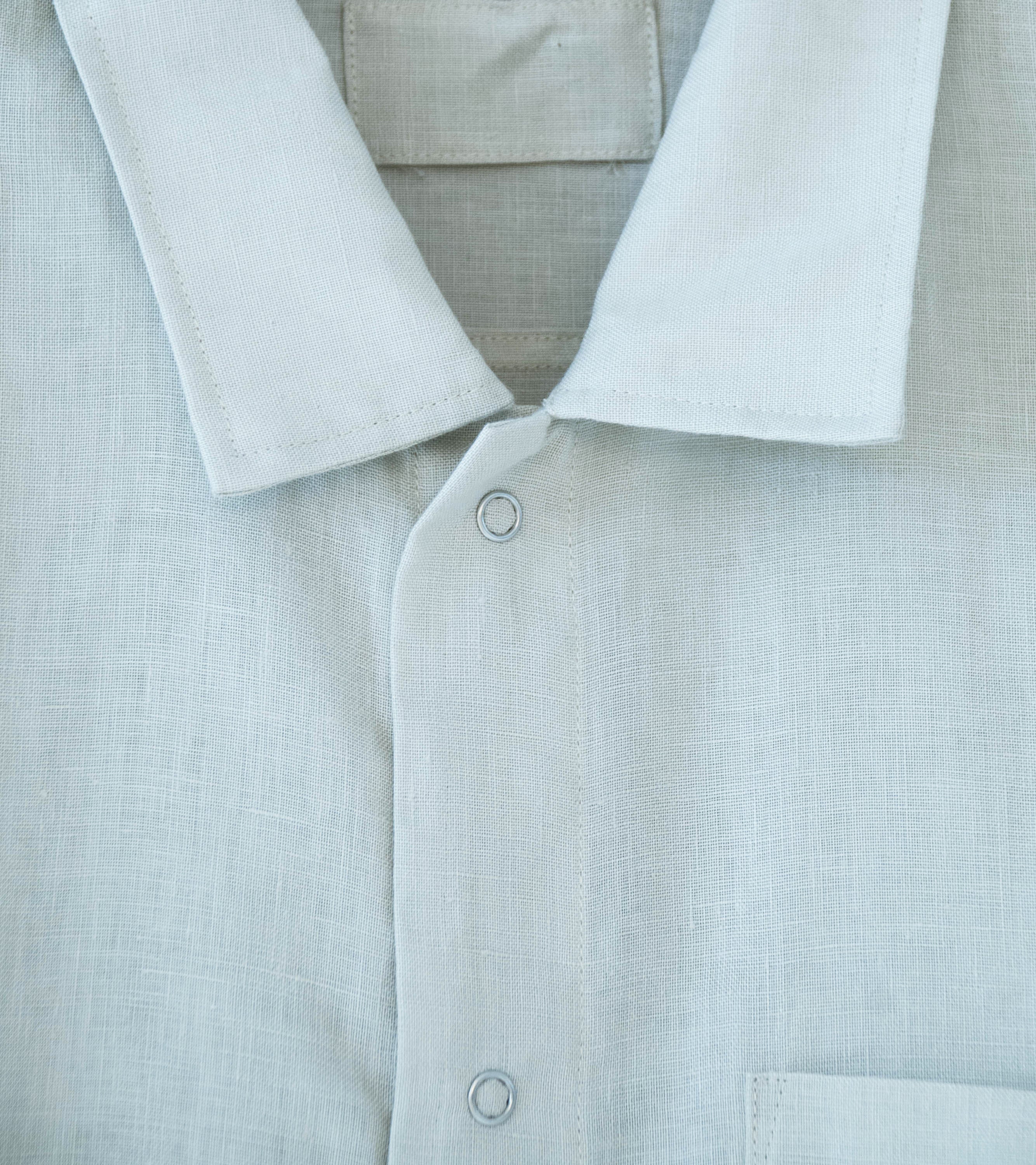 James Coward 'Sundown Shirt' (Light Grey Lightweight Belgian Linen) - Image 4