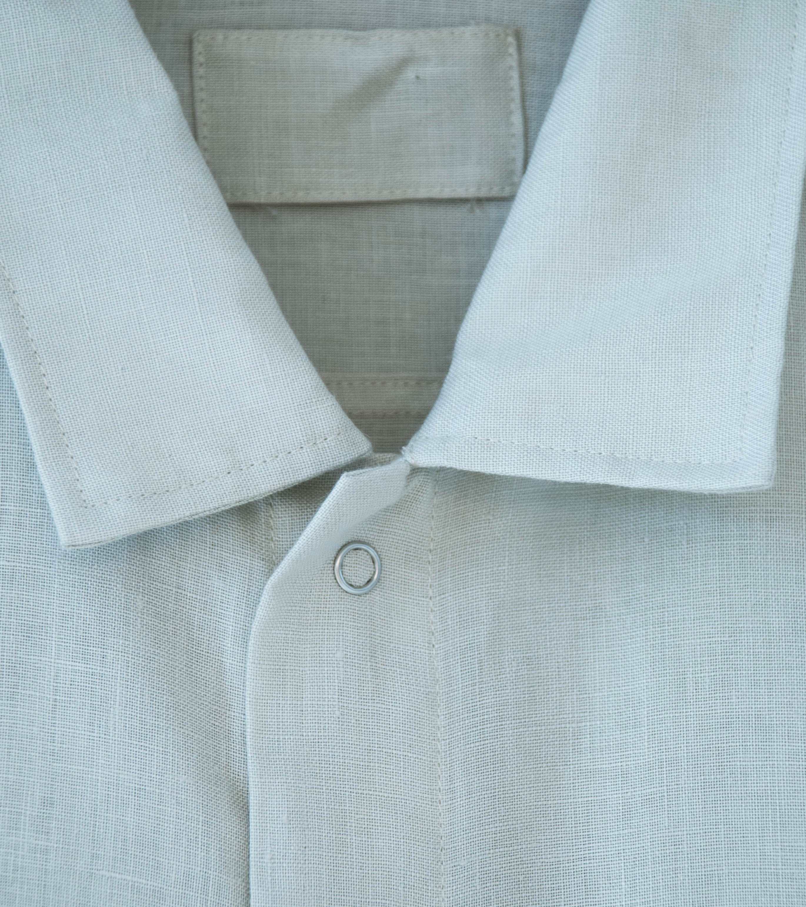 James Coward 'Sundown Shirt' (Light Grey Lightweight Belgian Linen) - Image 5