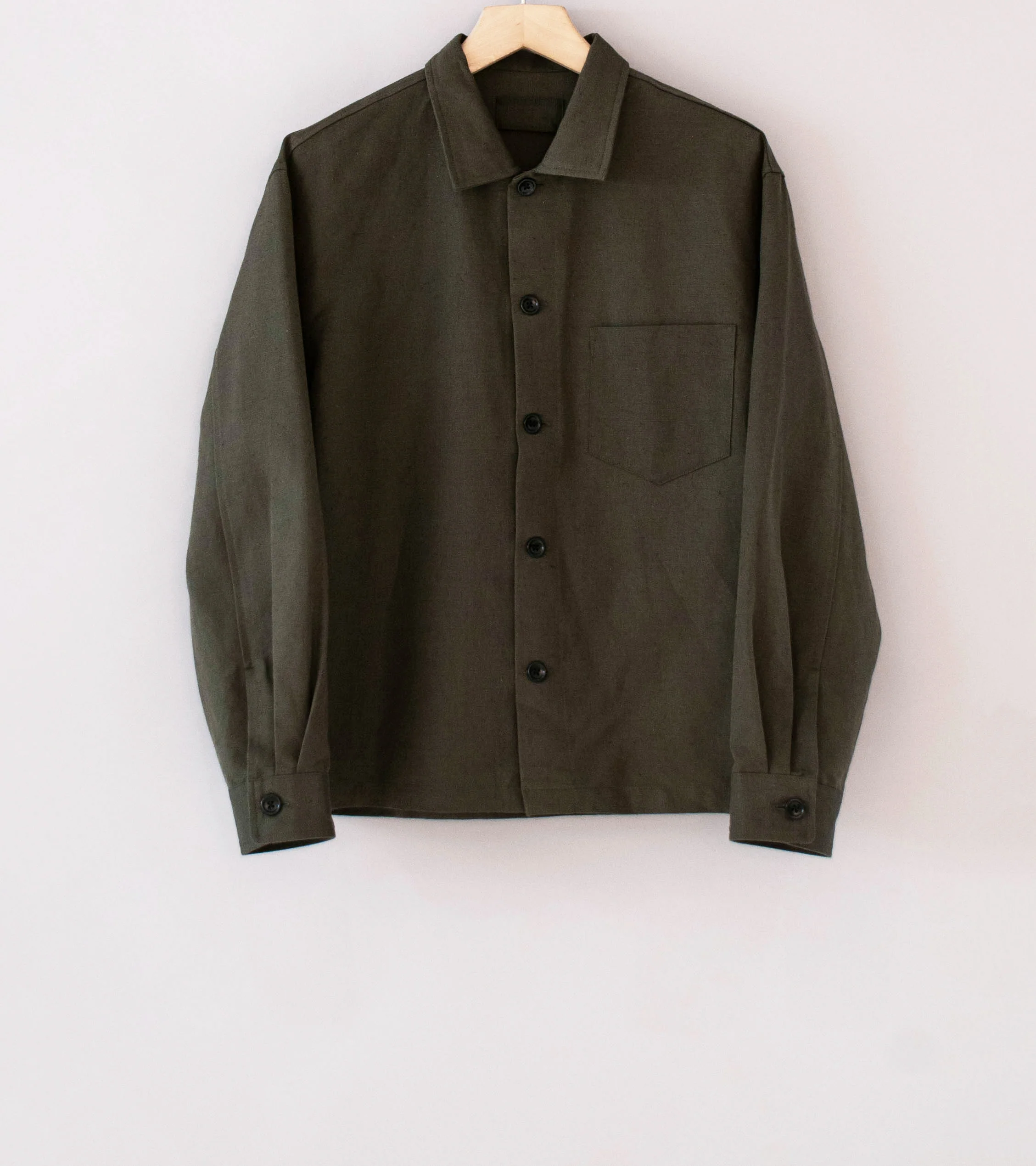 James Coward 'Travail Shirt' (Coffee Grounds Belgian Linen)