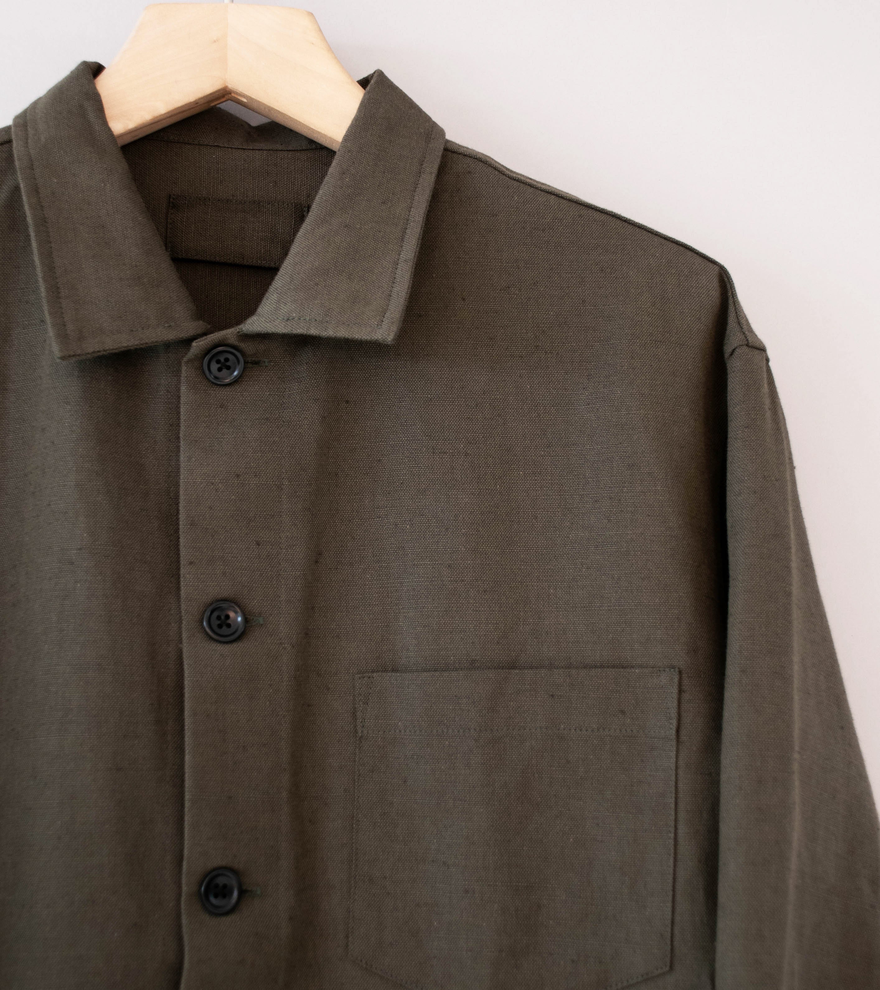 James Coward 'Travail Shirt' (Coffee Grounds Belgian Linen) - Image 2