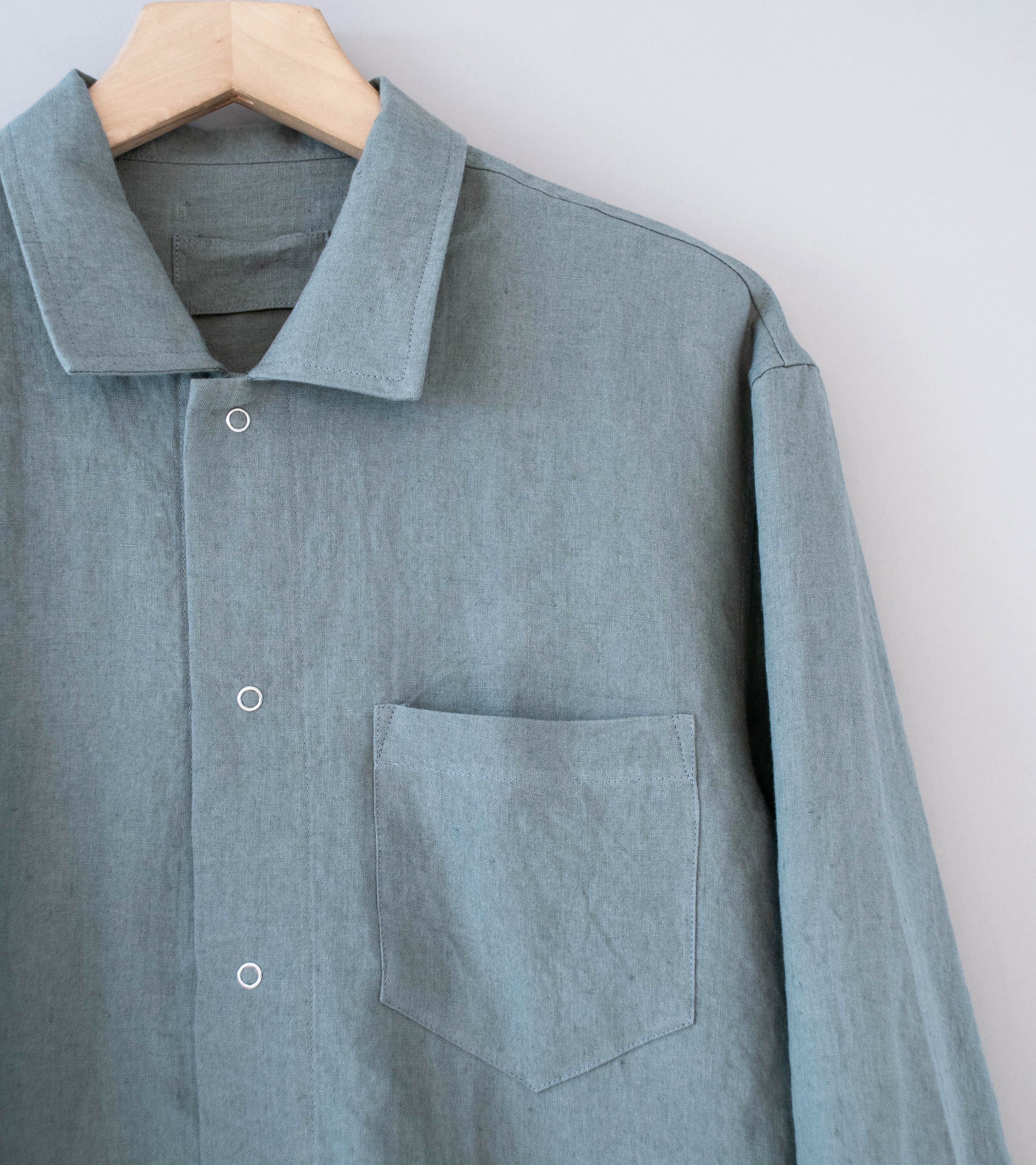 James Coward 'Workshop Shirt' (Flint Belgian Linen) - Image 2