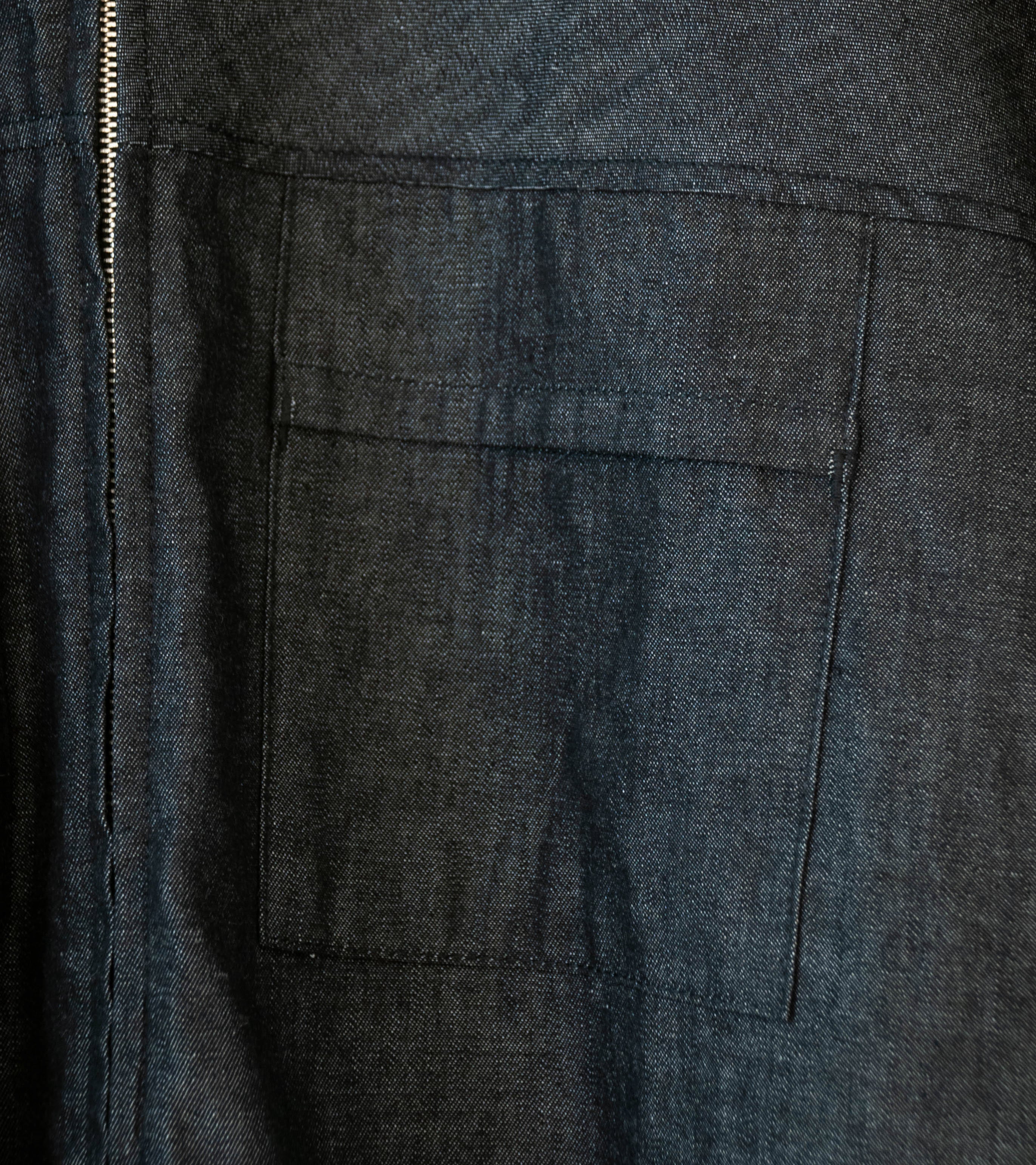 Lady White Co 'Joliet Zip Shirt' (Black Chambray) - Image 3