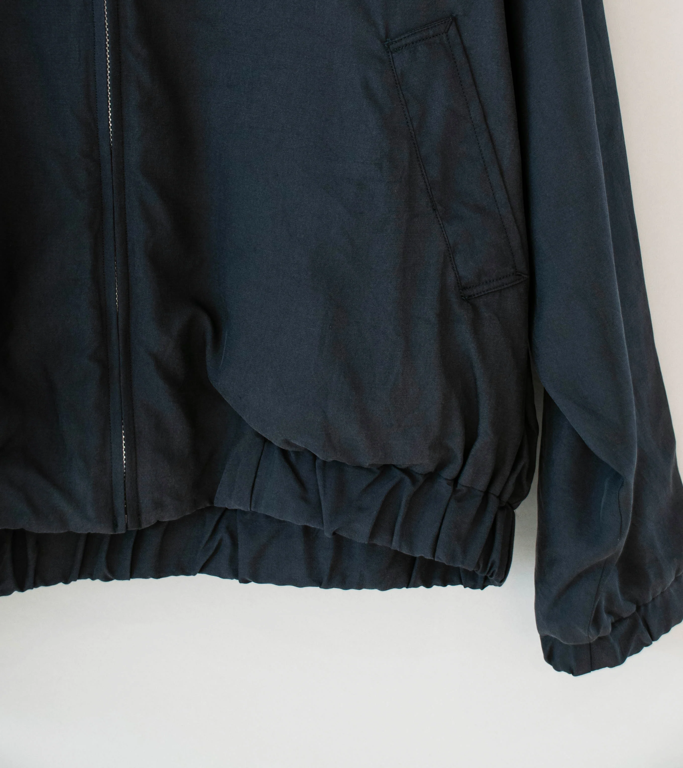 Lady White Co 'Kaptain Sunshine Silk Zip Jacket' (Navy) - Image 3