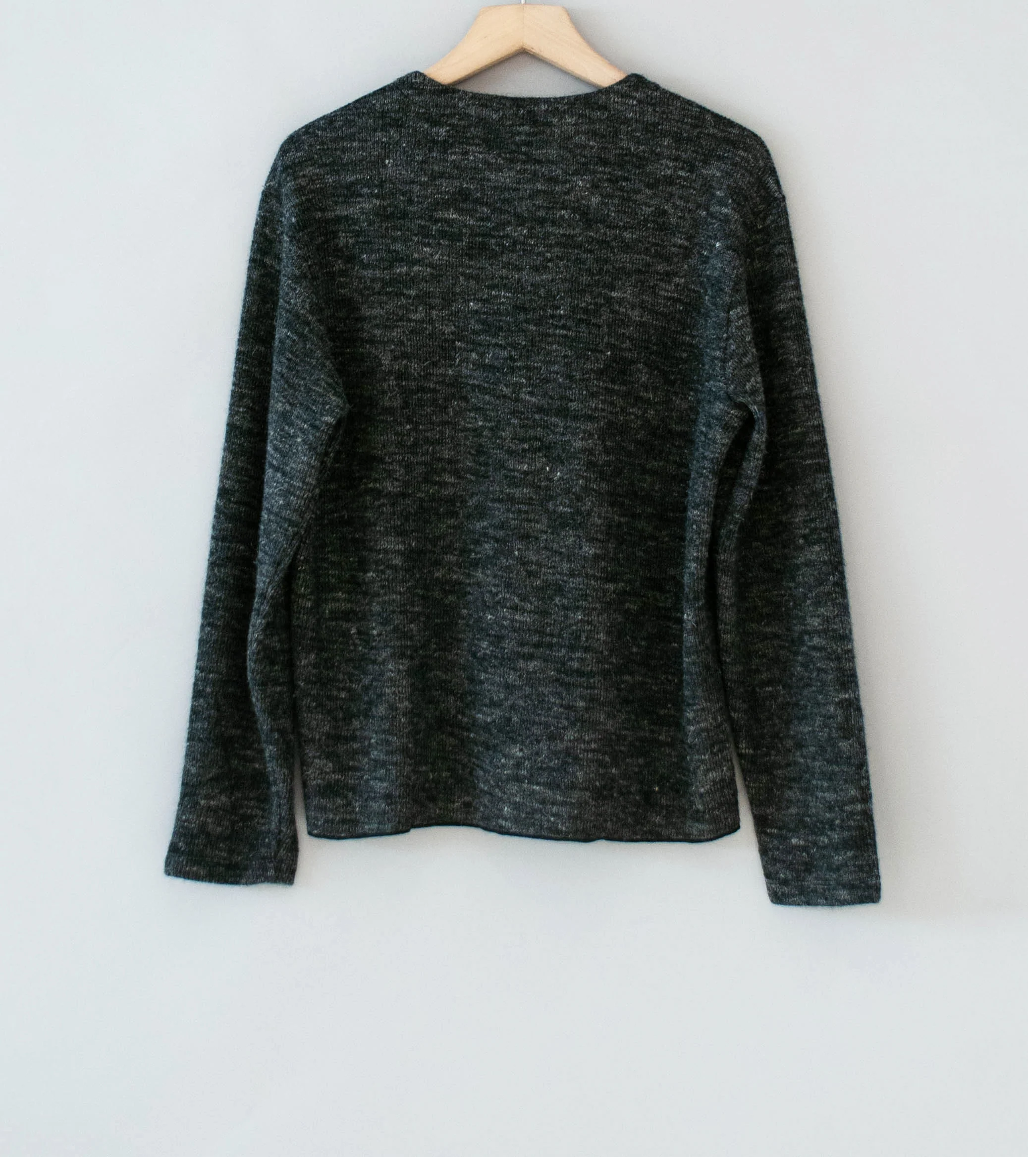 Lady White Co 'Linen Wool V-Neck' (Black Melange) - Image 7