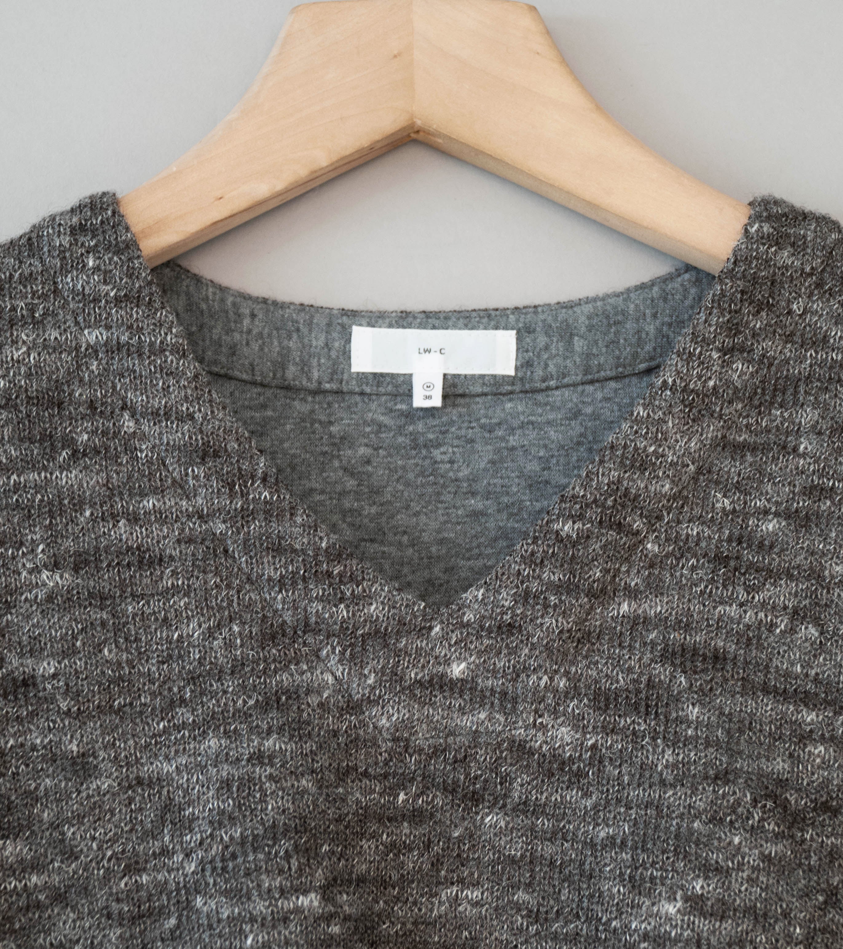 Lady White Co 'Linen Wool V-Neck' (Brown Melange) - Image 5